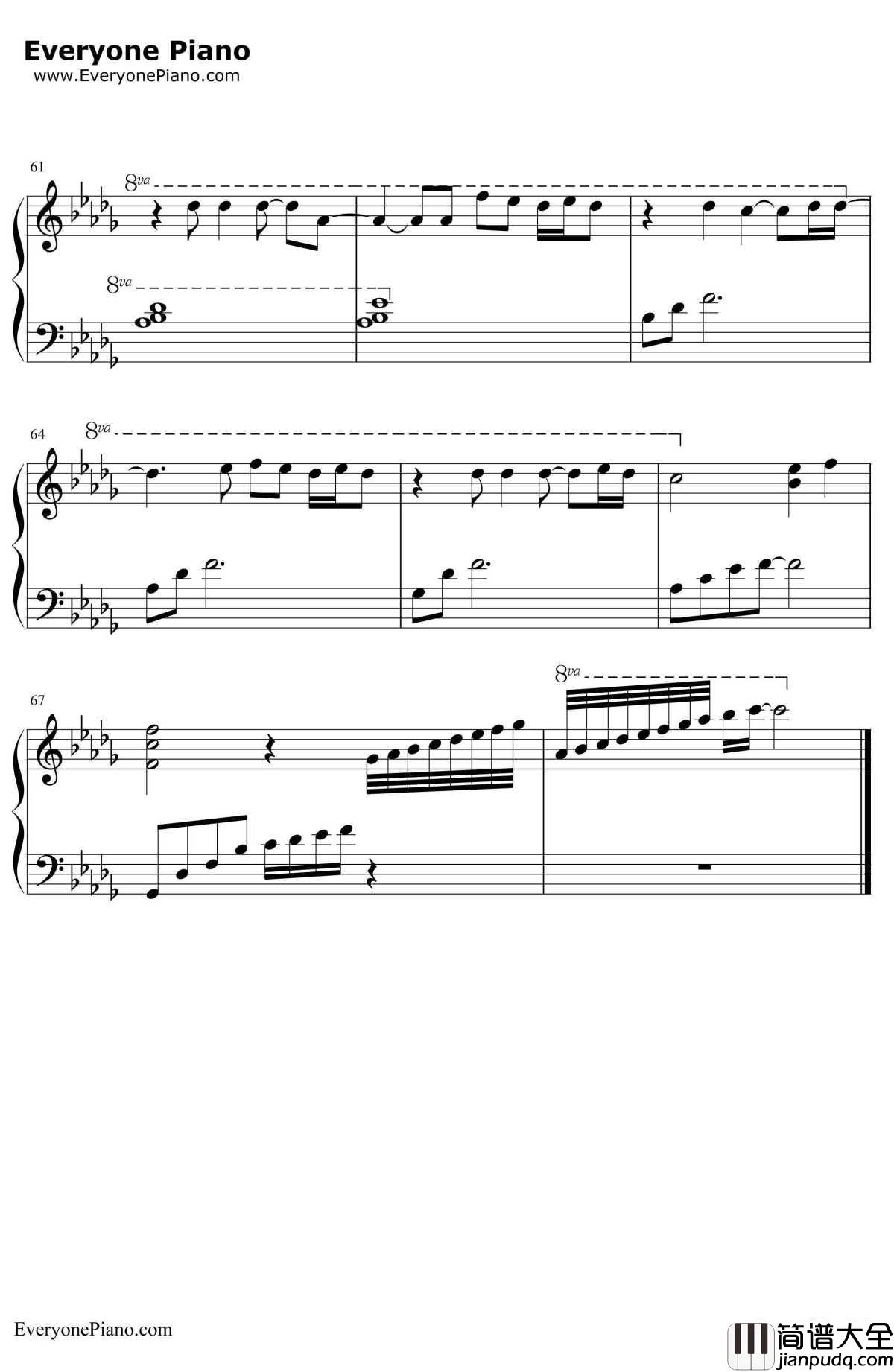 M钢琴谱_滨崎步_圣母玛利亚