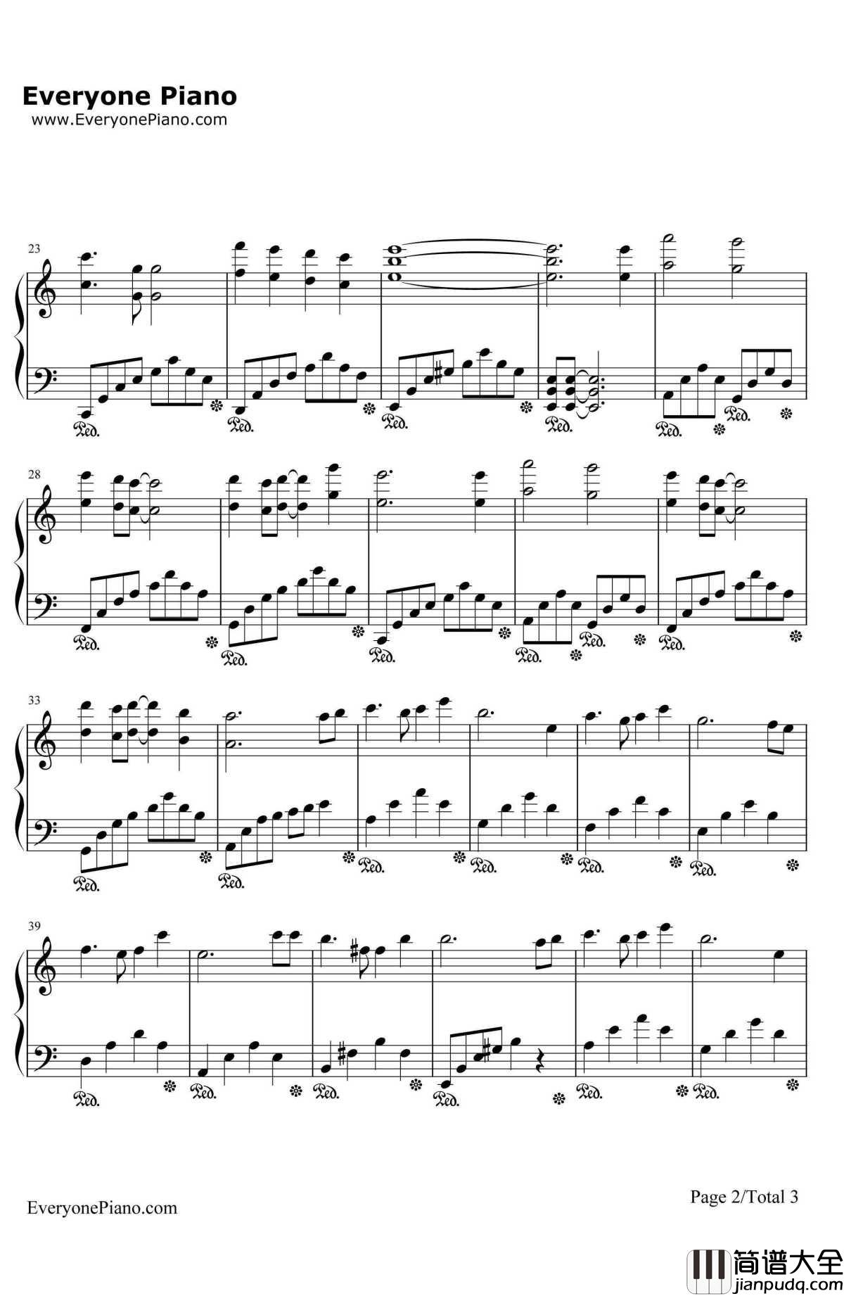 天空之城适中版钢琴谱_久石让JoeHisaishi宫崎骏