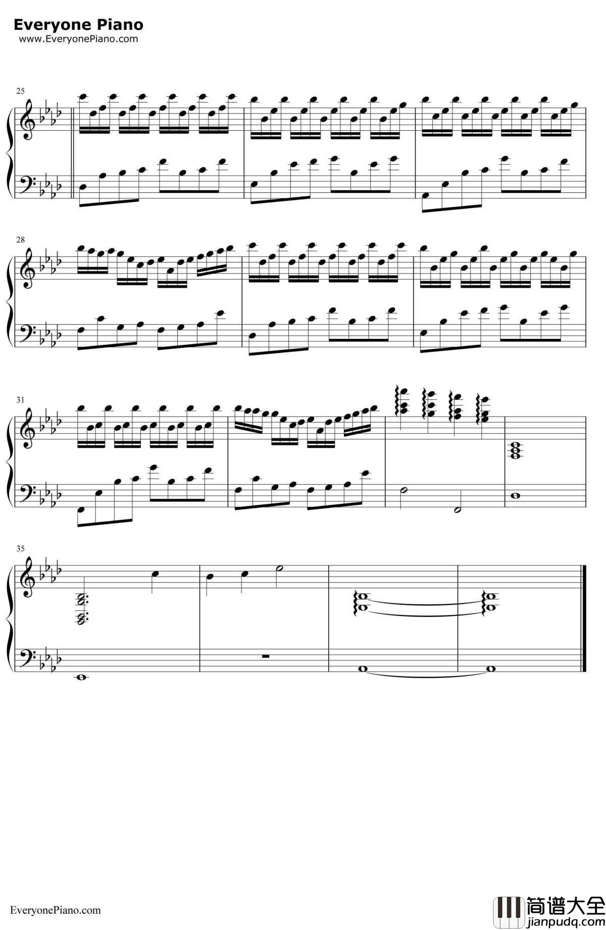 时光流逝钢琴谱_石进_央视公益广告_时光倒流篇_BGM