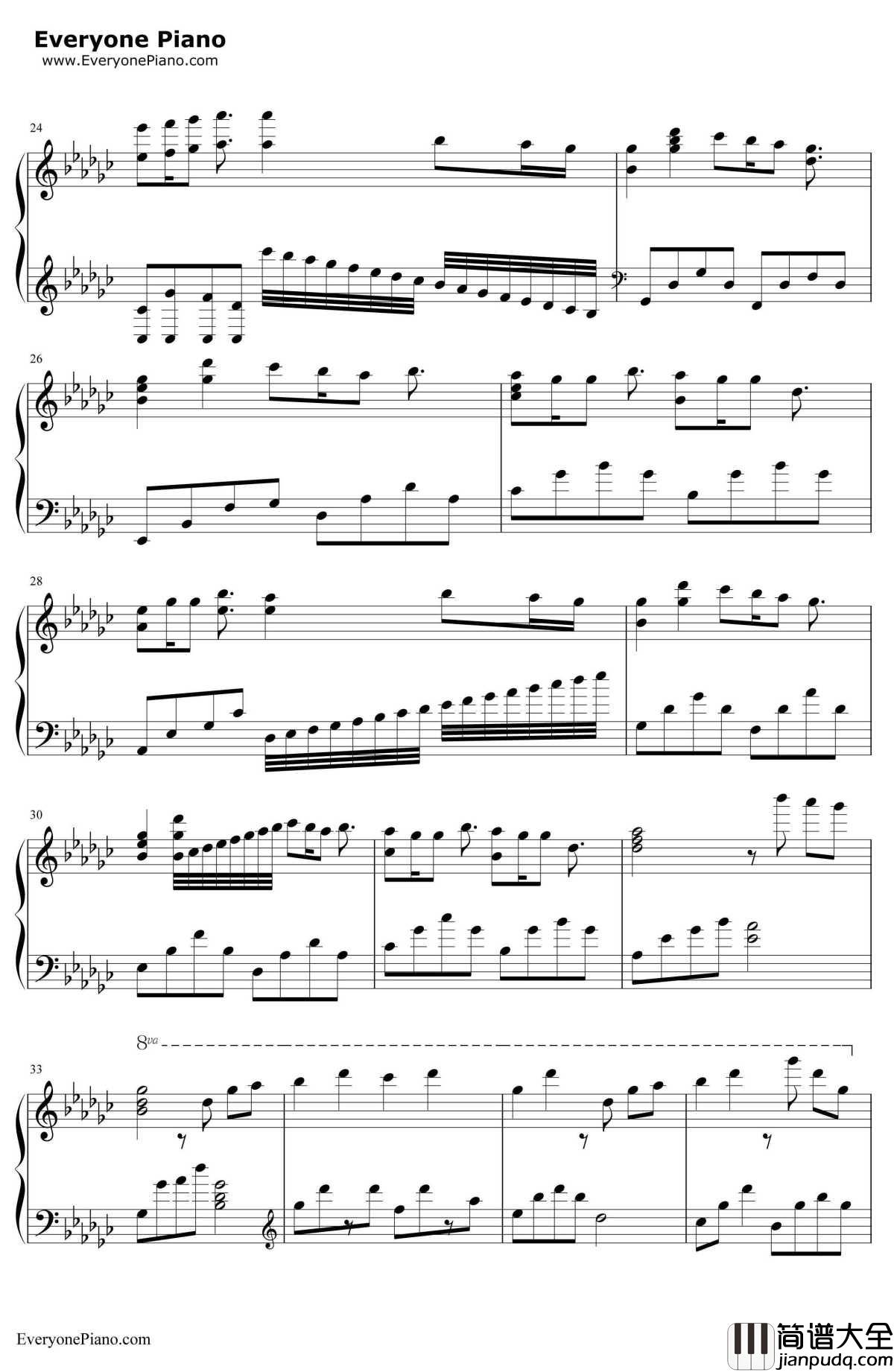 情歌完美演奏版钢琴谱_梁静茹__败犬女王_插曲