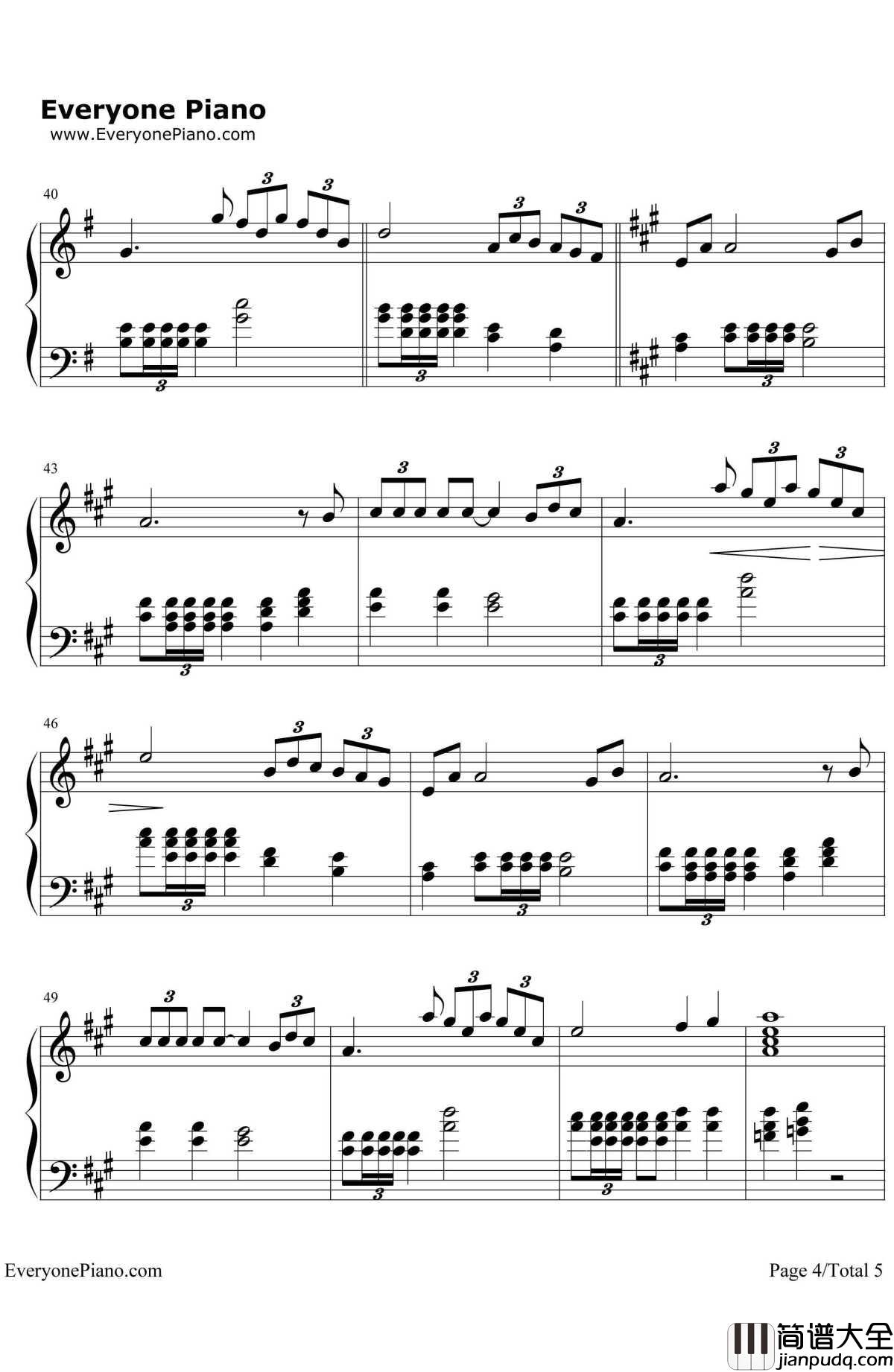 Time_to_Say_Goodbye钢琴谱_安德烈·波伽利莎拉·布莱曼_告别的时刻