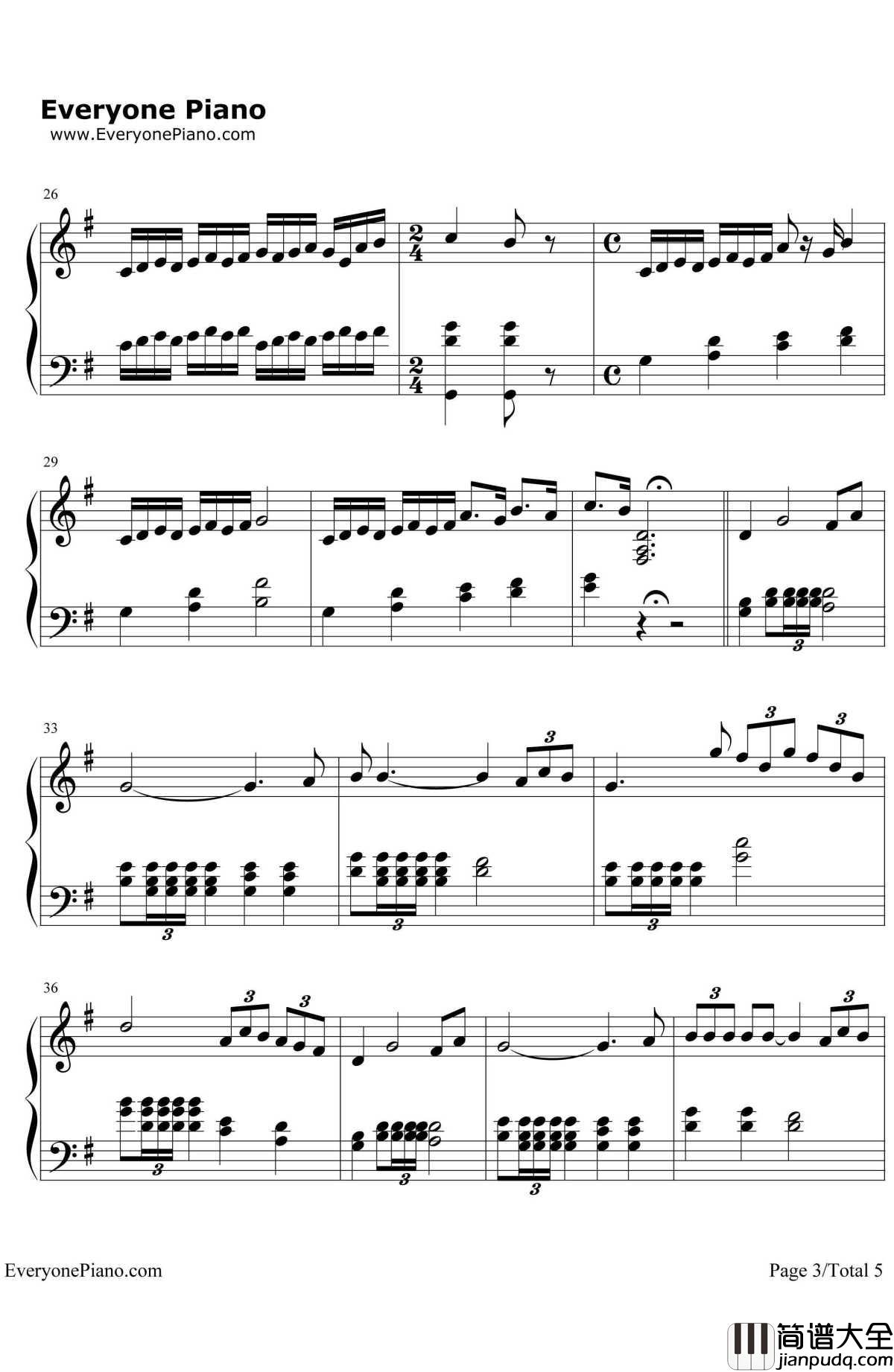 Time_to_Say_Goodbye钢琴谱_安德烈·波伽利莎拉·布莱曼_告别的时刻