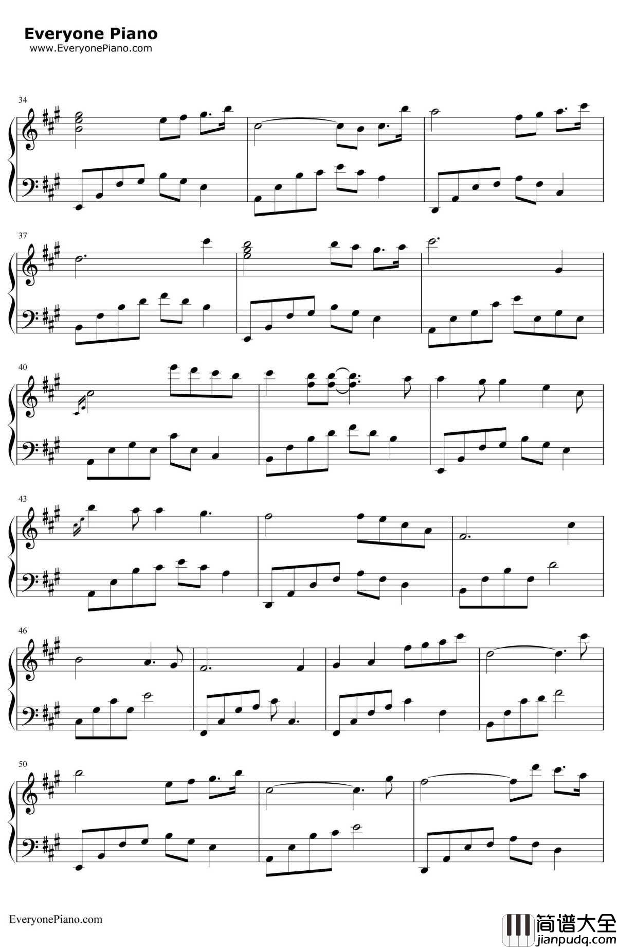 惜别钢琴谱_石进_夜的钢琴曲