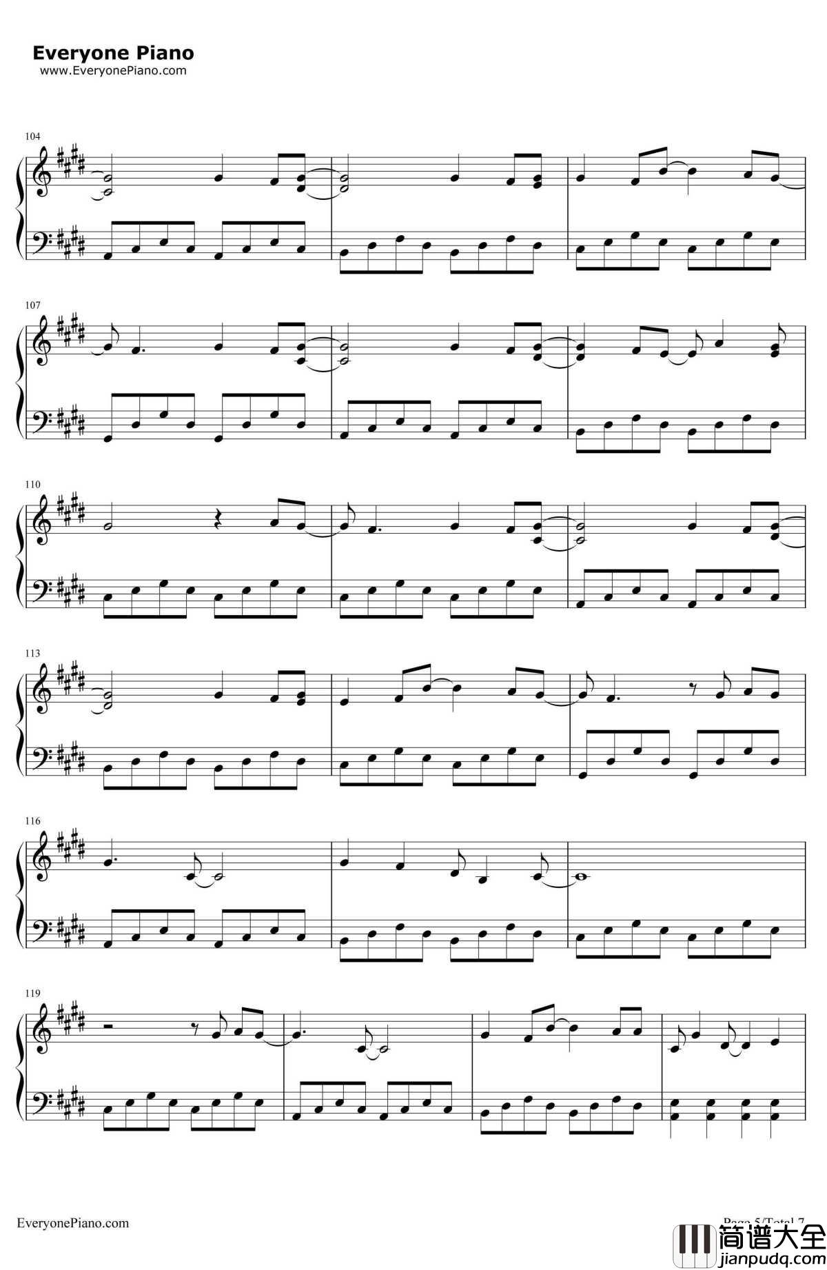 Glamorous_Sky钢琴谱_中岛美嘉__NANA_主題歌