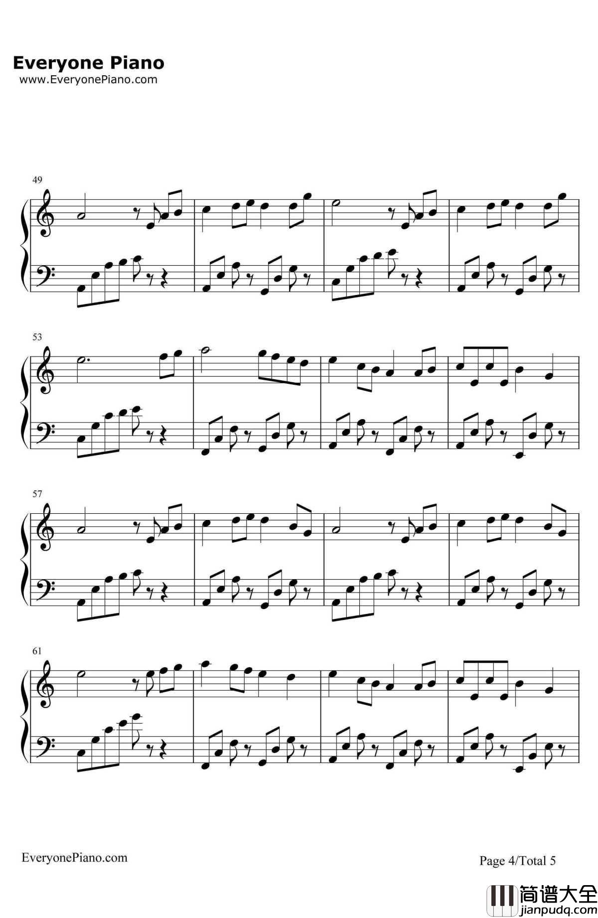 童年钢琴谱_班德瑞Bandari_ChildhoodMemory