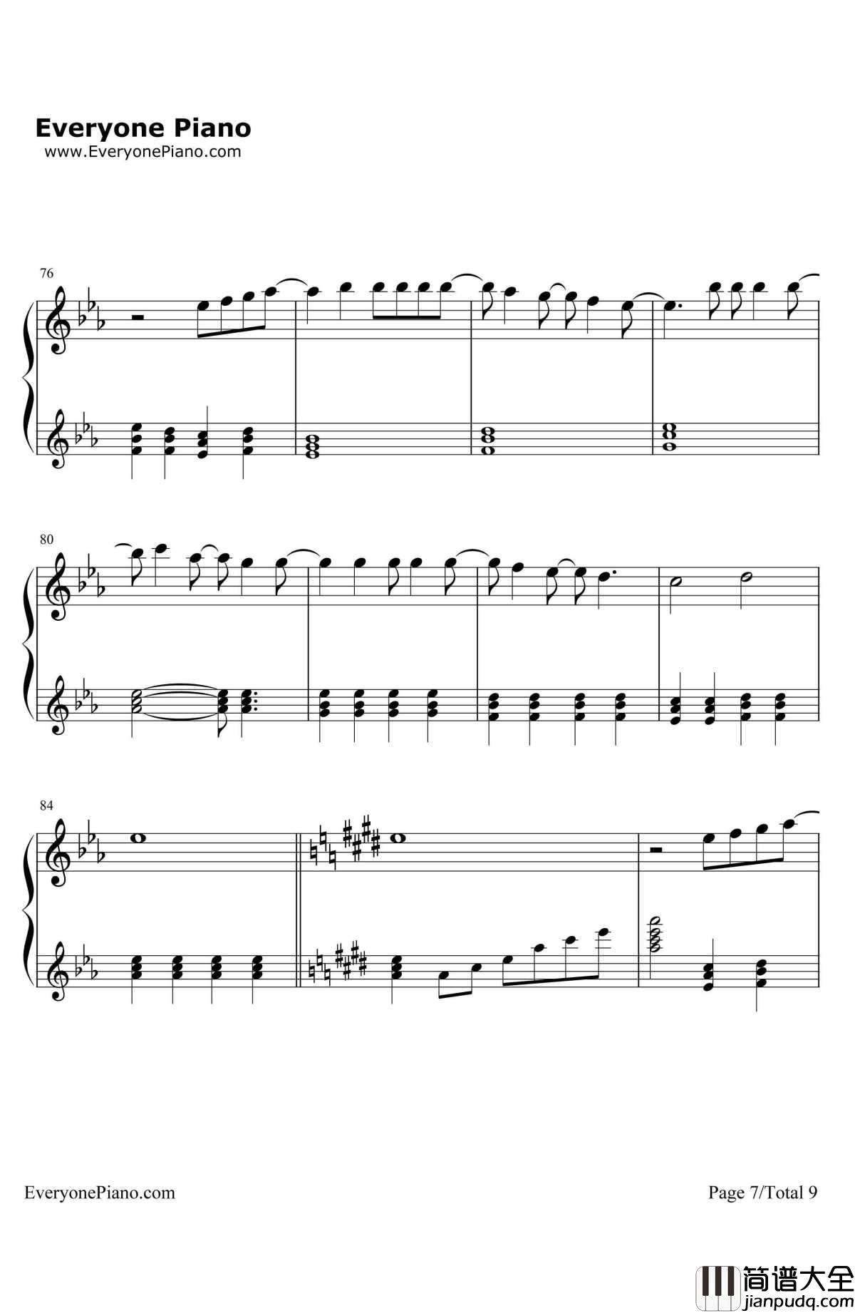 君の名は希望钢琴谱_乃木坂46