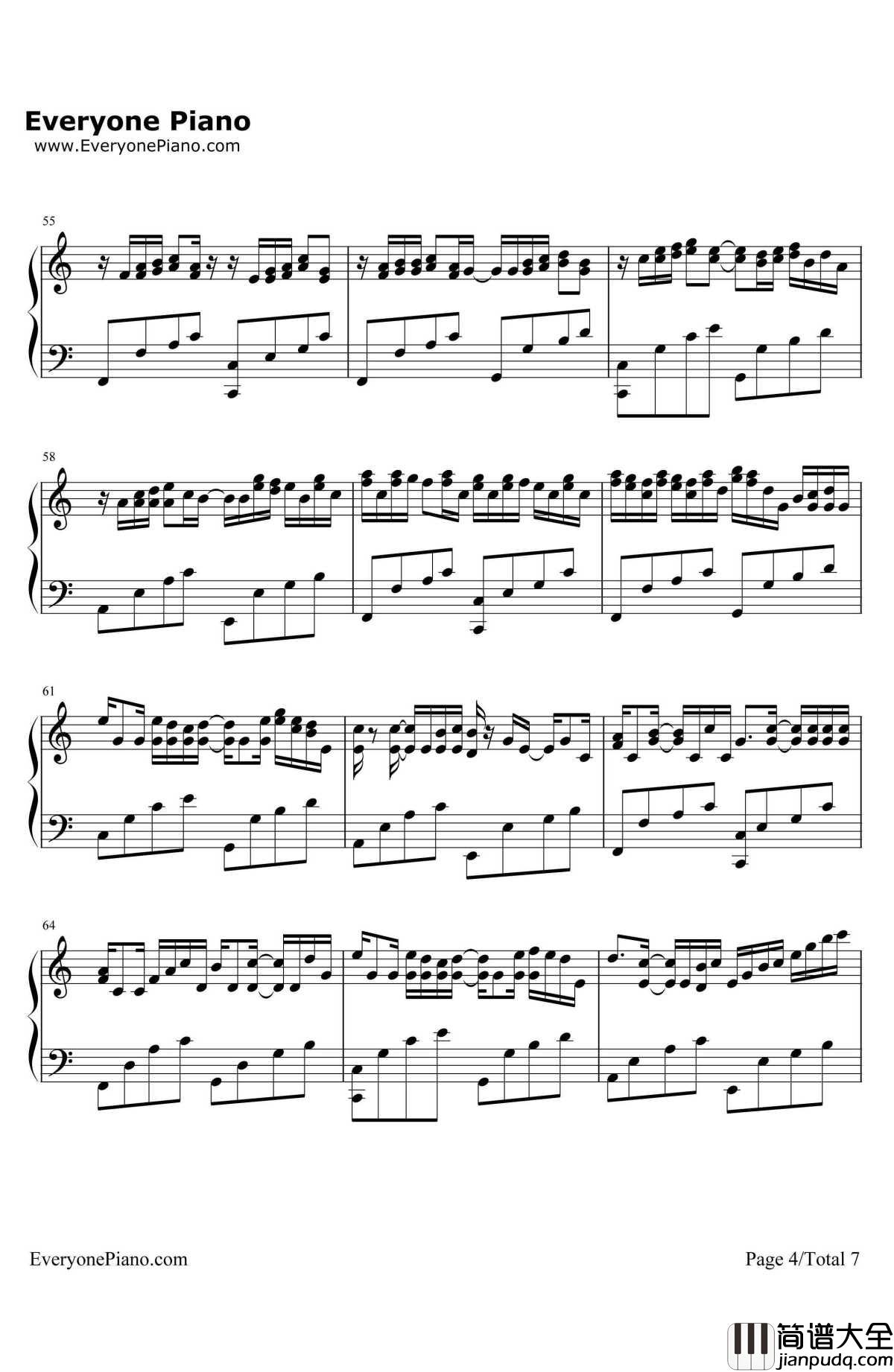 c大调卡农钢琴谱_帕赫贝尔_带力度版