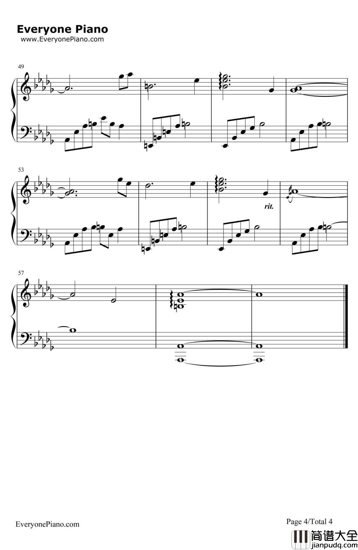 忘了我爱你钢琴谱_石进_夜的钢琴曲Ⅱ