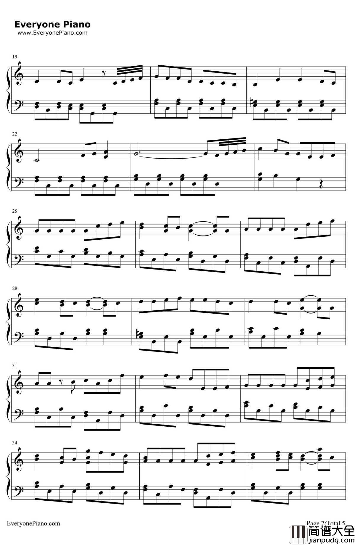 _故乡_钢琴谱_岚ARASHI_ふるさと