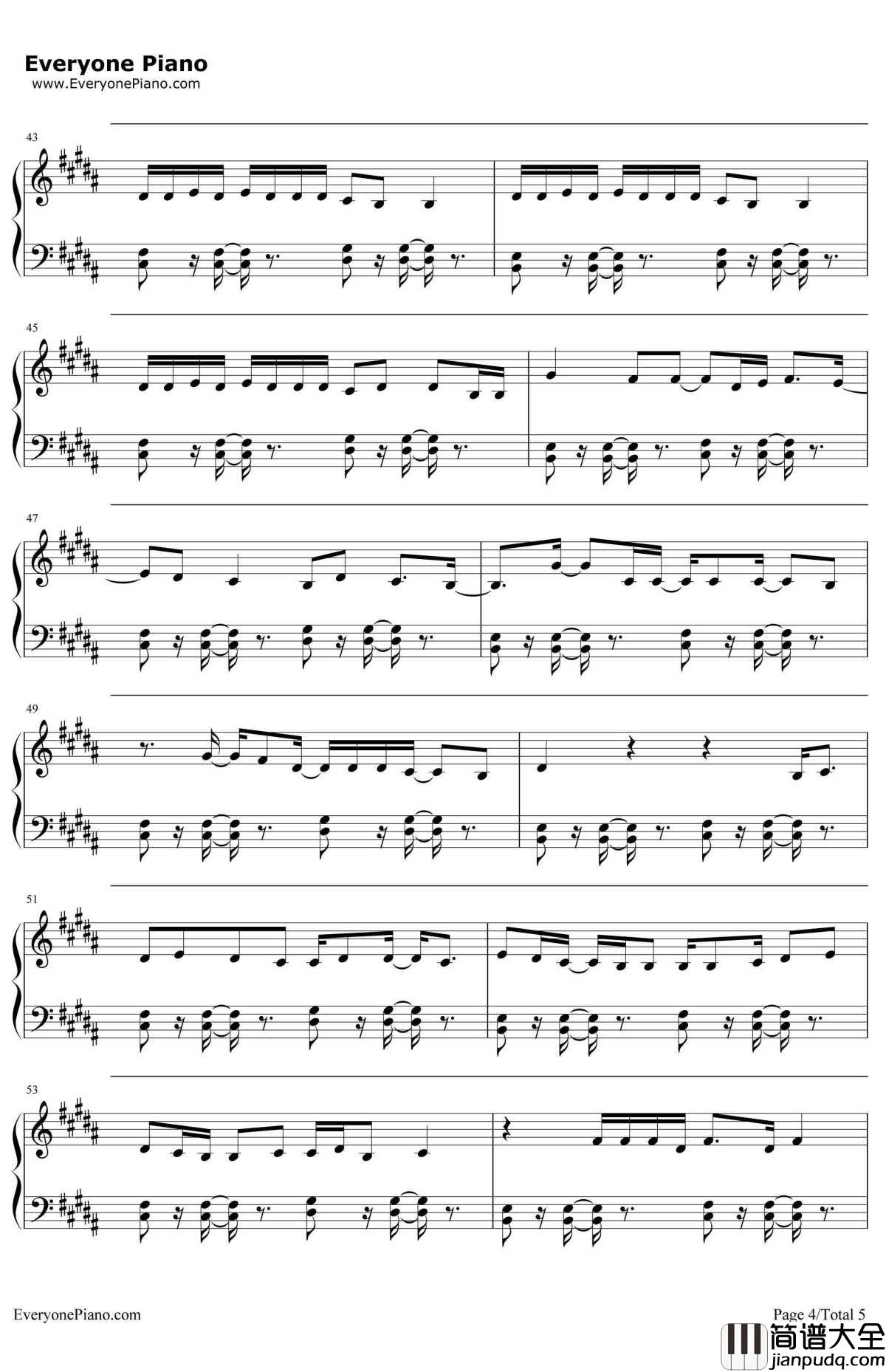 Work钢琴谱_Rihanna,Drake