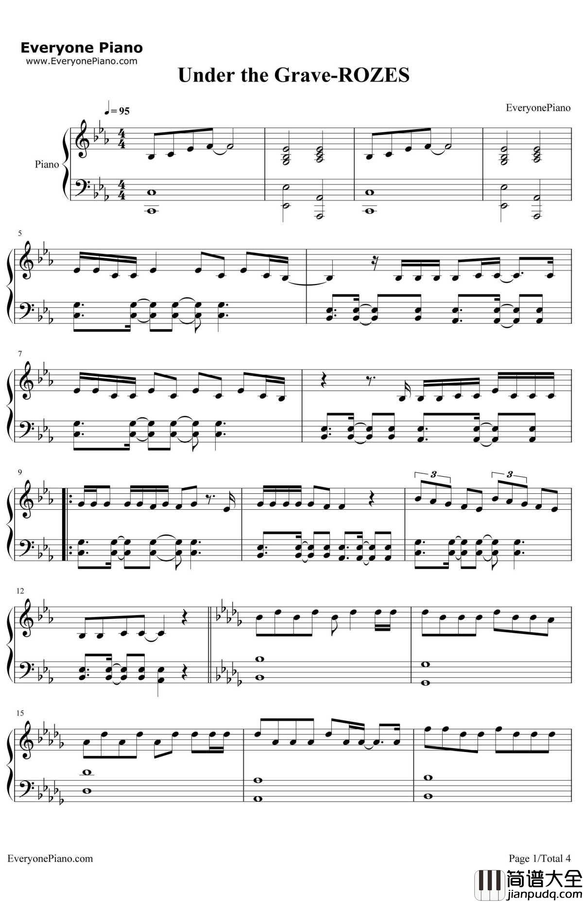 Under_the_Grave钢琴谱_ROZES