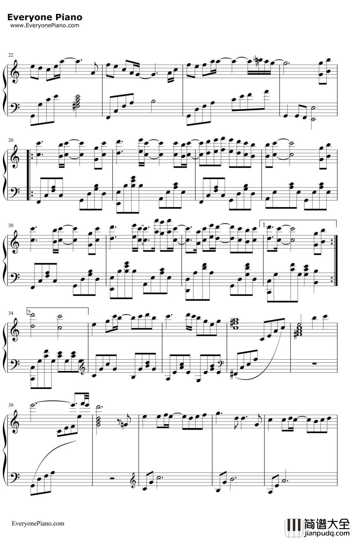 约束のブーケ钢琴谱_なるちょ__この青空に约束を_OST