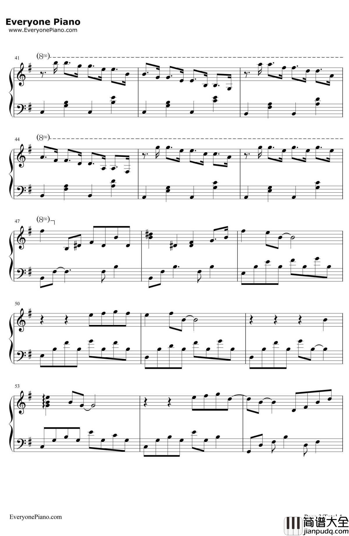 暗恋钢琴谱_石进_夜的钢琴曲II