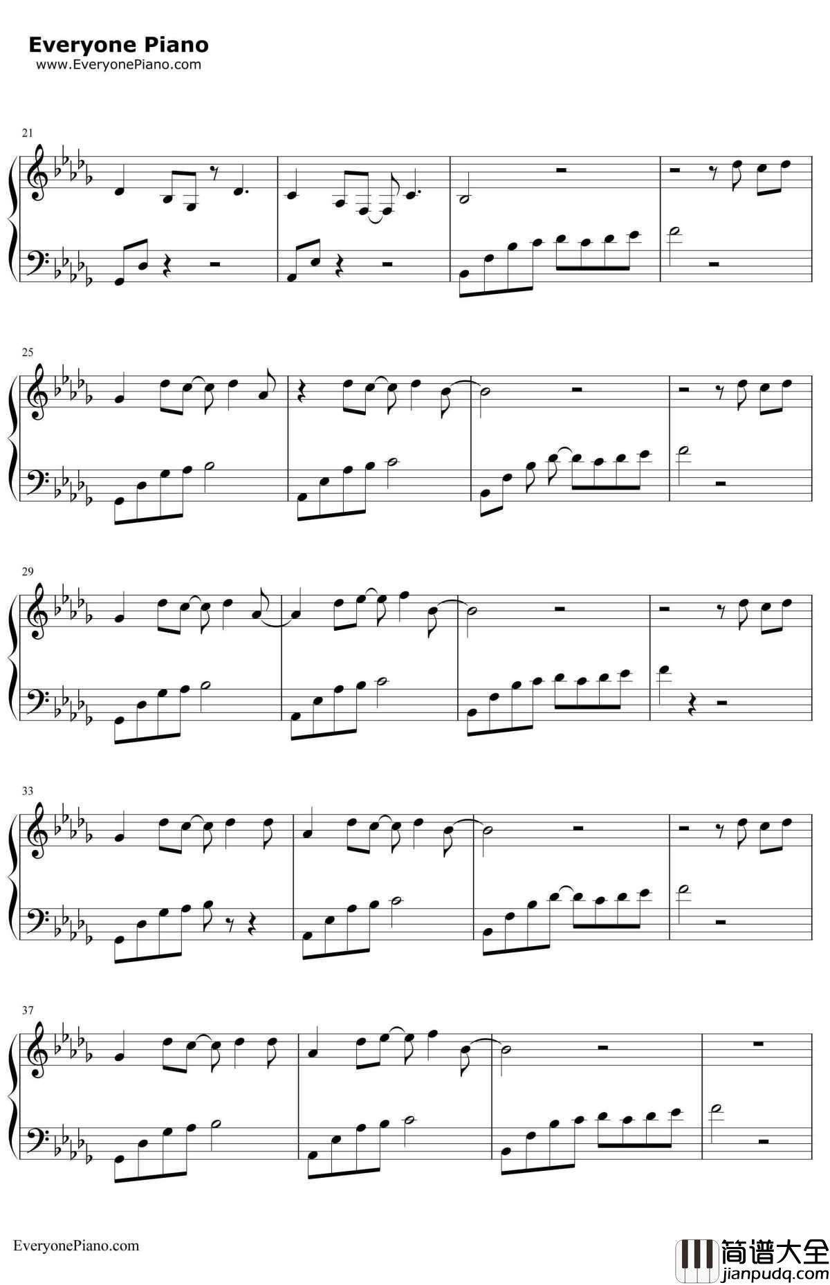 我好像在哪见过你钢琴谱_薛之谦__精灵王座_主题曲