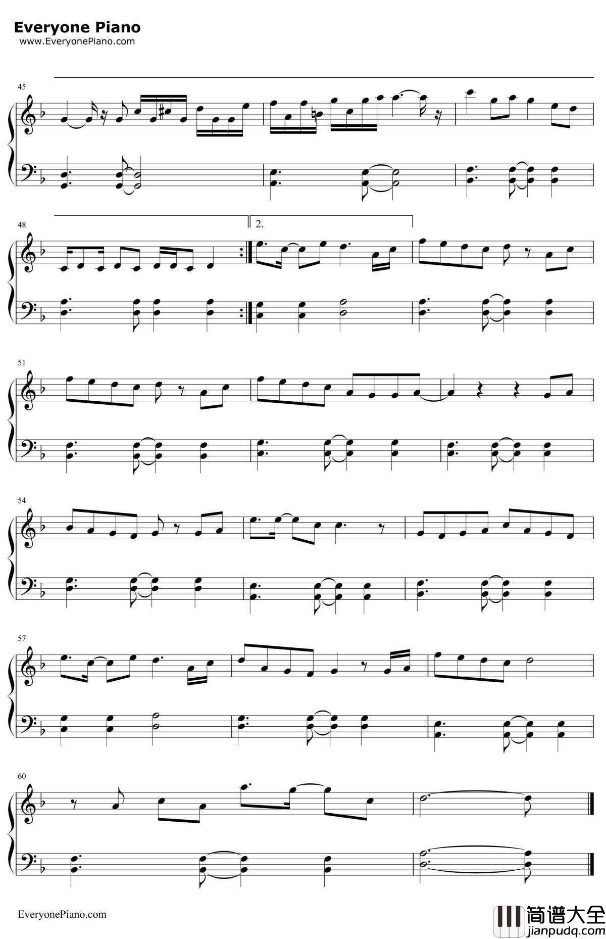 我不是潘金莲钢琴谱_张地