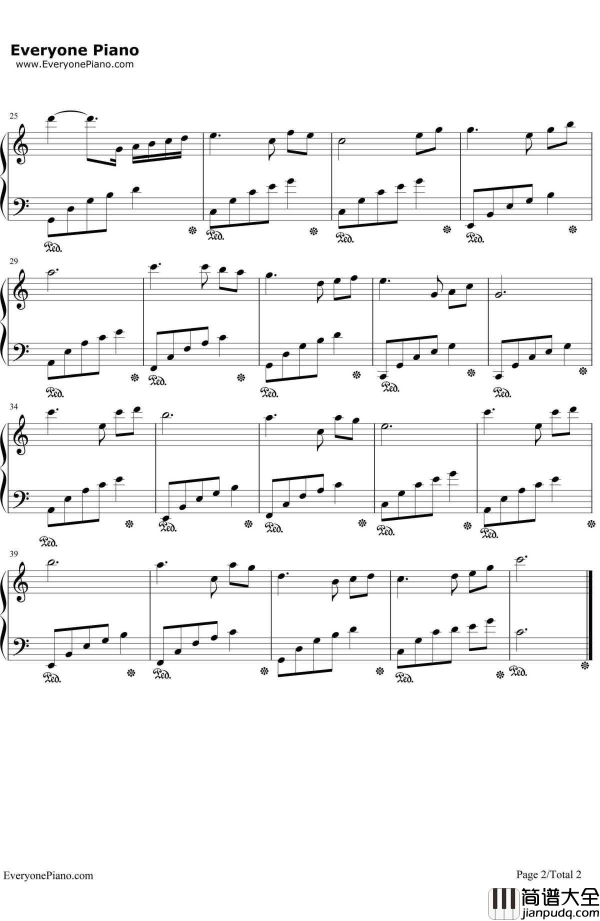 初雪好听简单版钢琴谱_班得瑞Bandari