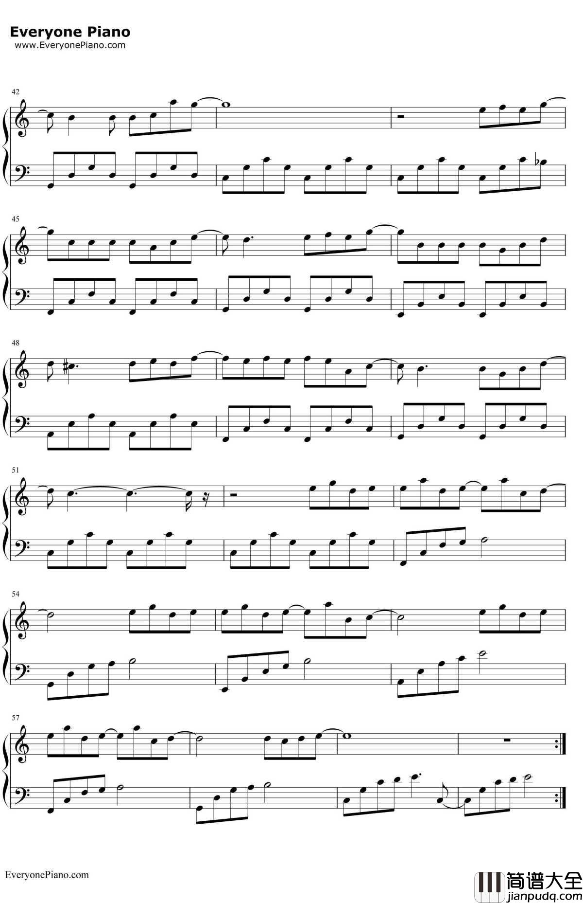 一笑倾城钢琴谱_汪苏泷