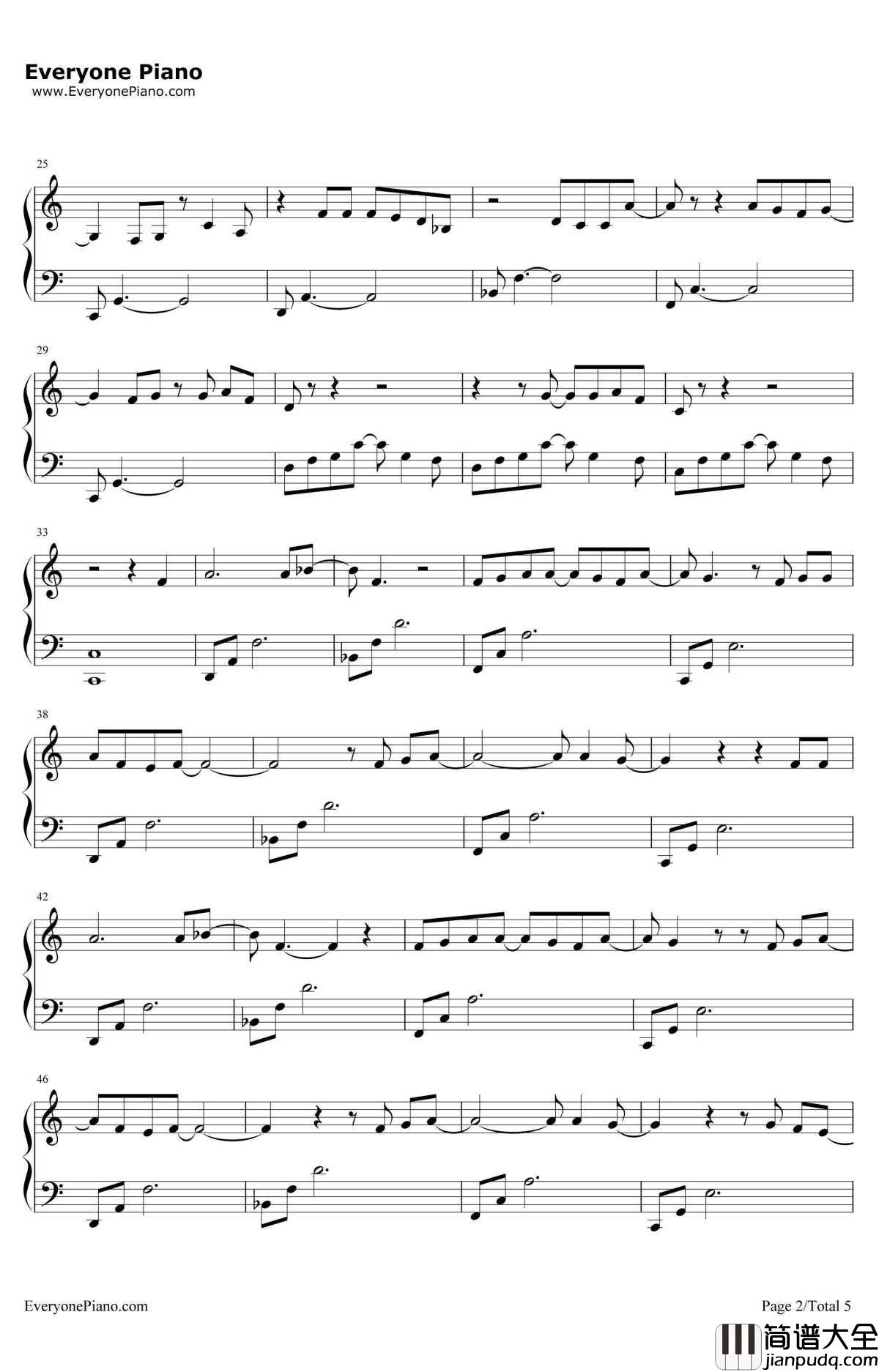 还在这里钢琴谱_刘亦菲王铮亮_钢琴版_原来你还在这里主题曲