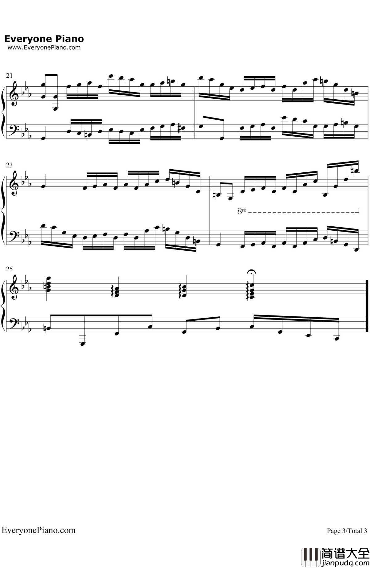 玫瑰卡农钢琴谱_巴哈贝尔Pachelbel