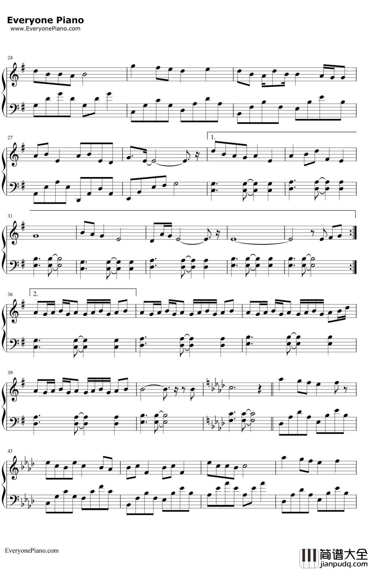 江湖钢琴谱_许嵩__画江湖之不良人_主题曲