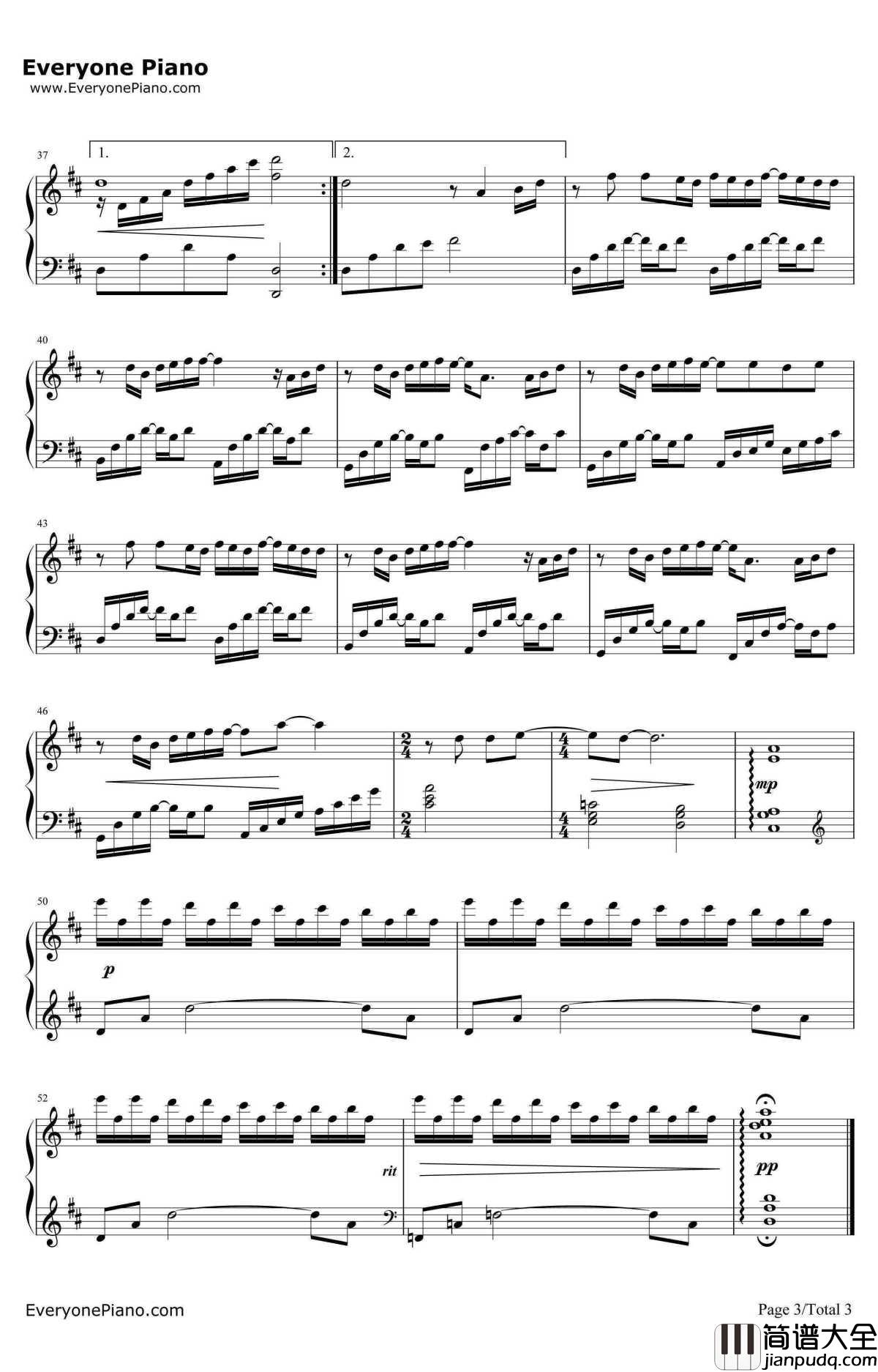 小情歌钢琴谱_苏打绿