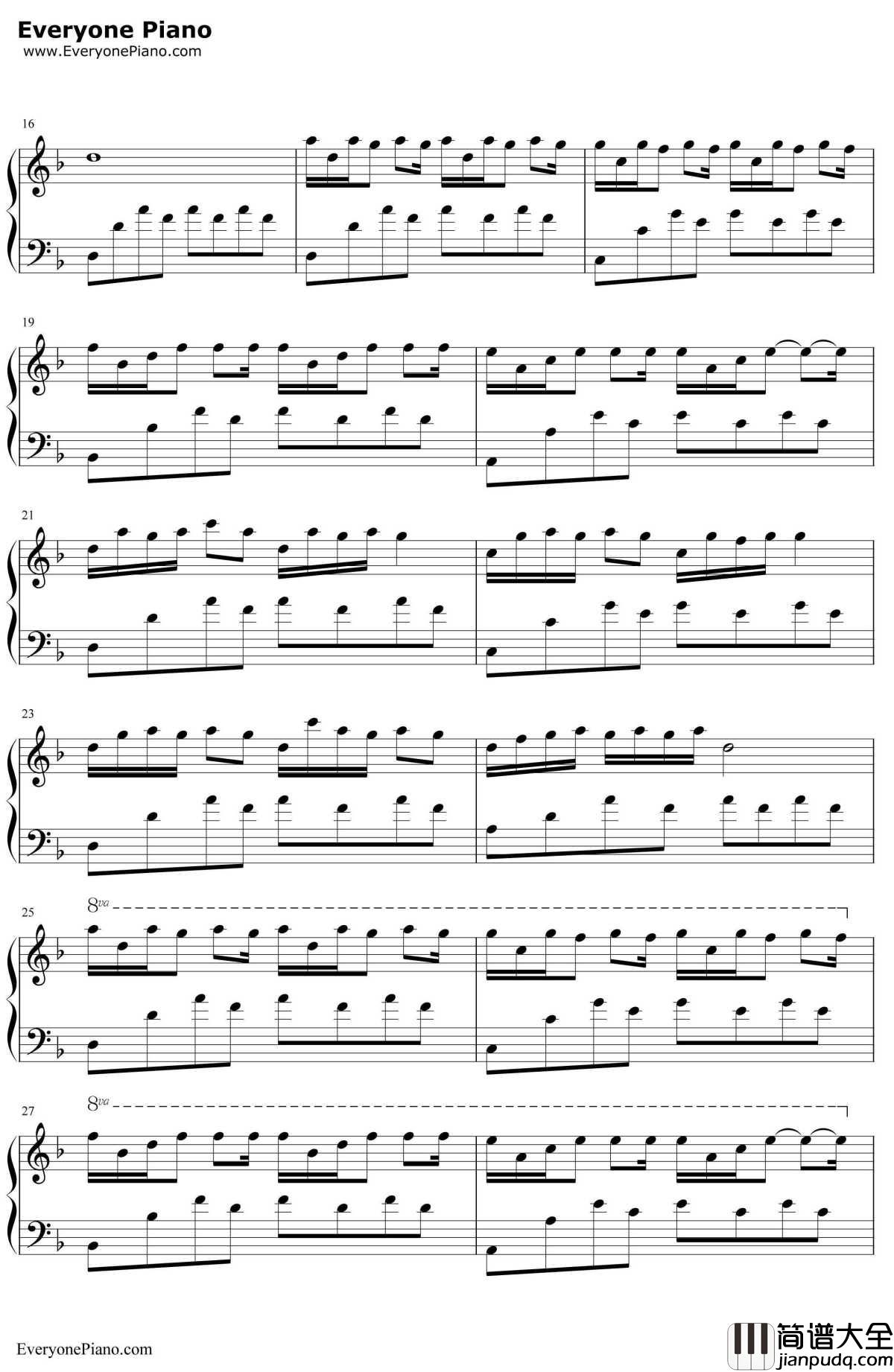 木山口听风钢琴谱_张宇桦__星空下的钢琴曲二_张宇桦