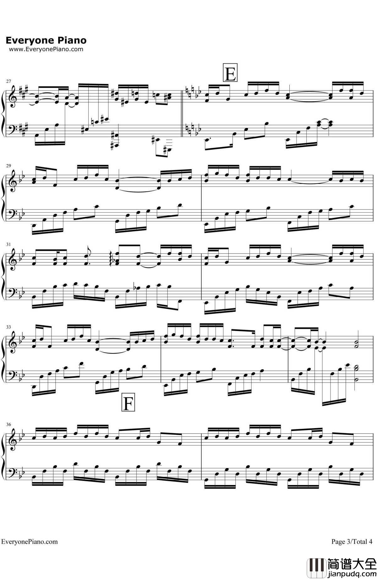 青花瓷(完美演奏版)钢琴谱_周杰伦