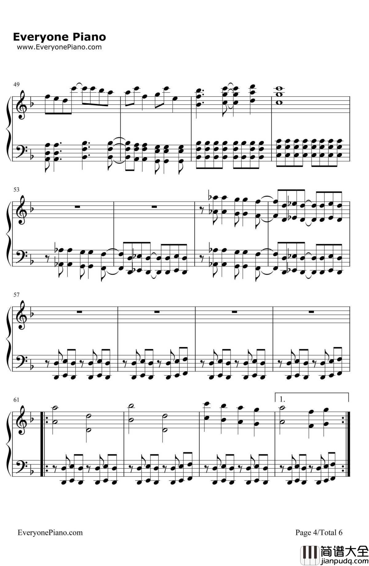 Amaranth钢琴谱_Nightwish