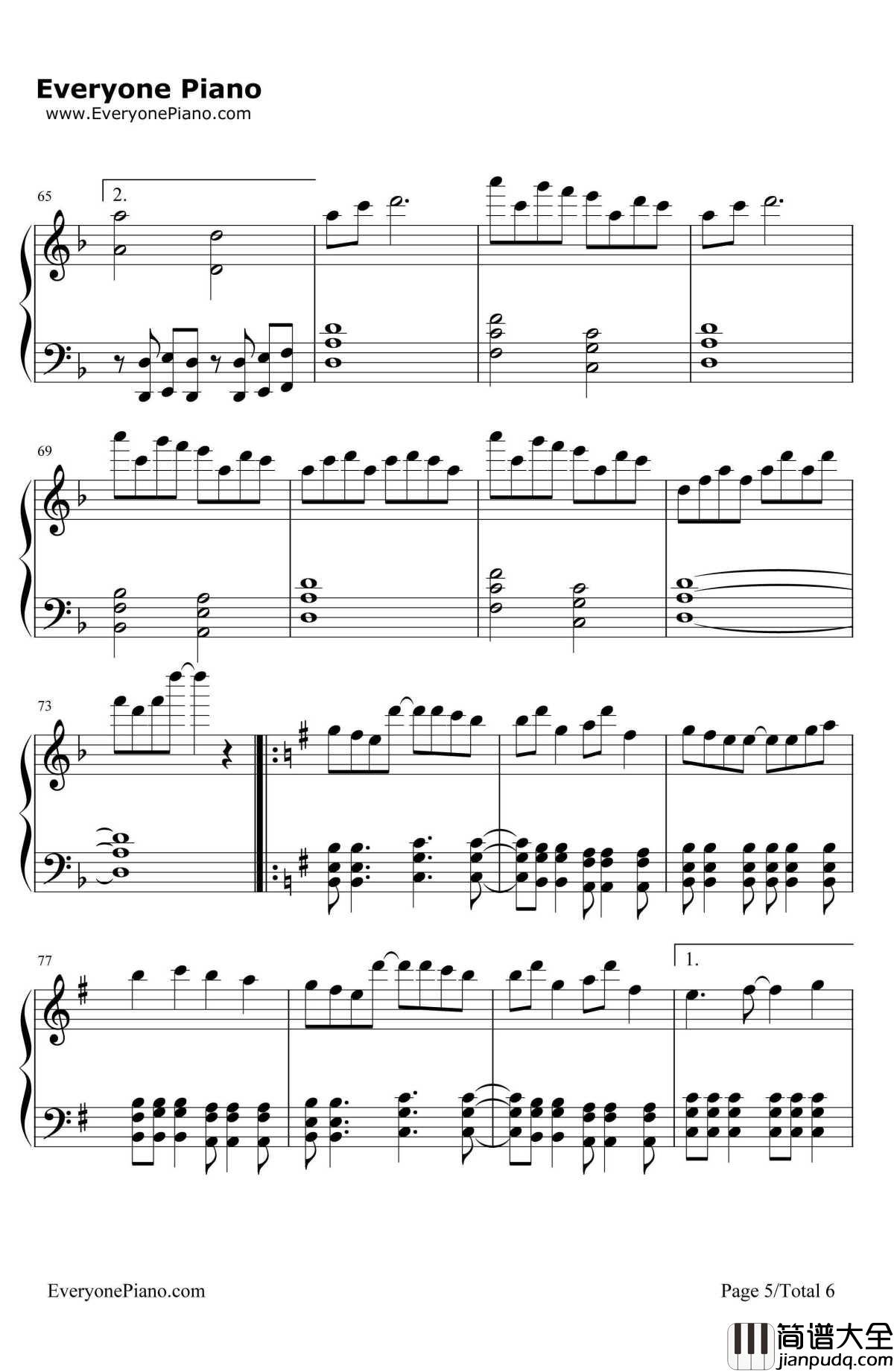 Amaranth钢琴谱_Nightwish