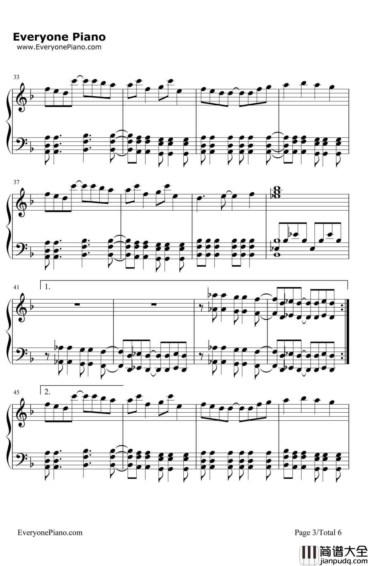 Amaranth钢琴谱_Nightwish