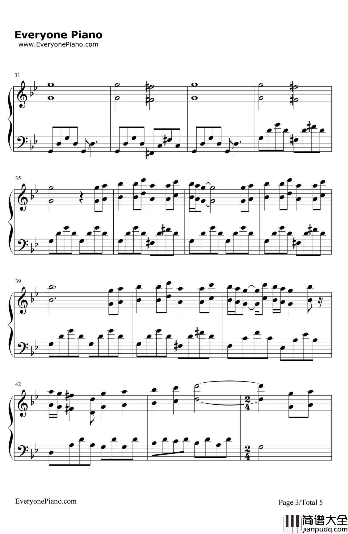 海王星钢琴谱_班得瑞__迷雾森林_班得瑞