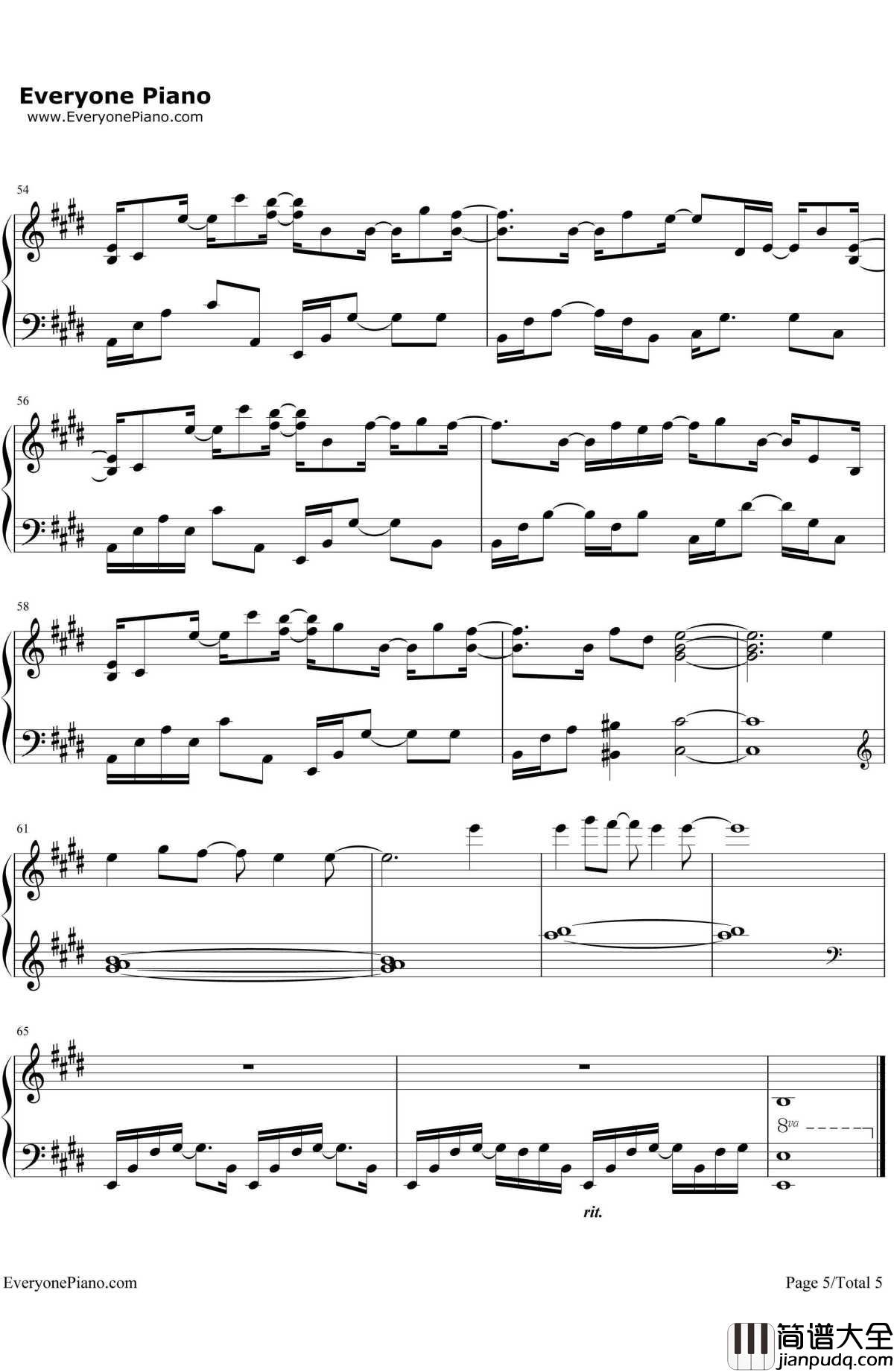 He_Knows_My_Name钢琴谱_Yiruma