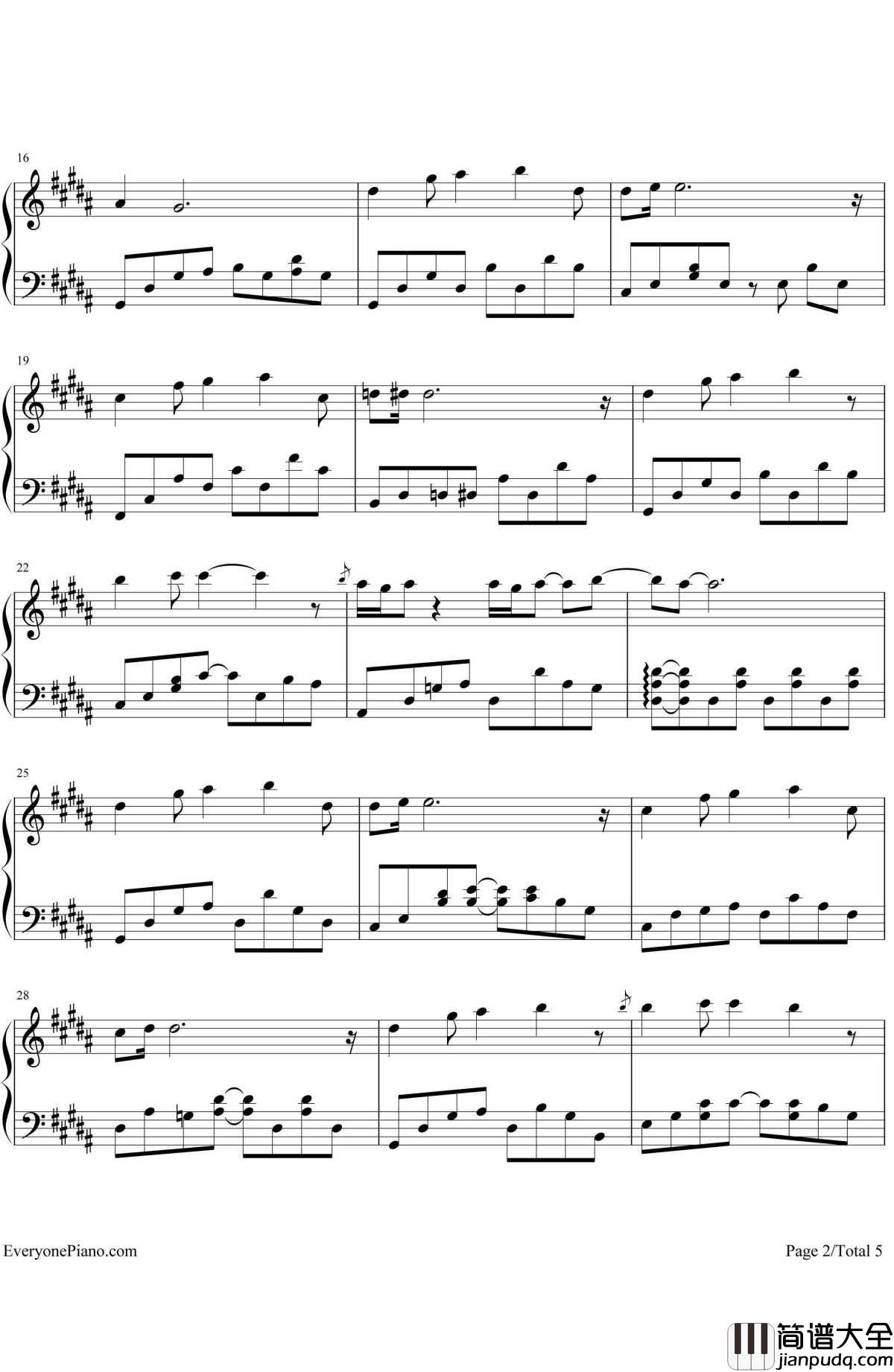 The_Road_Not_Taken钢琴谱_高姗_电视剧_何以笙箫默_插曲