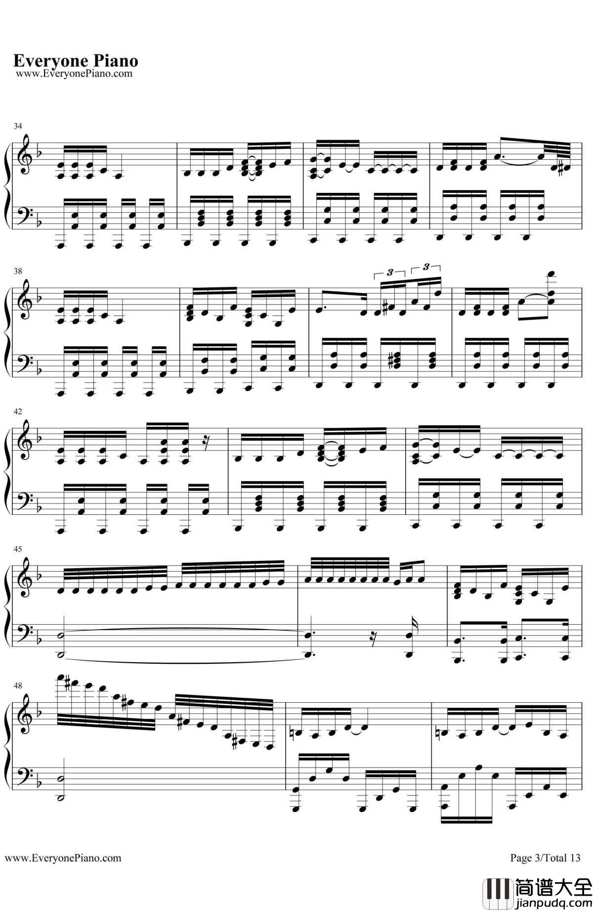 琪露诺的完美算术教室钢琴谱_藤咲かりん_東方紅魔鄉