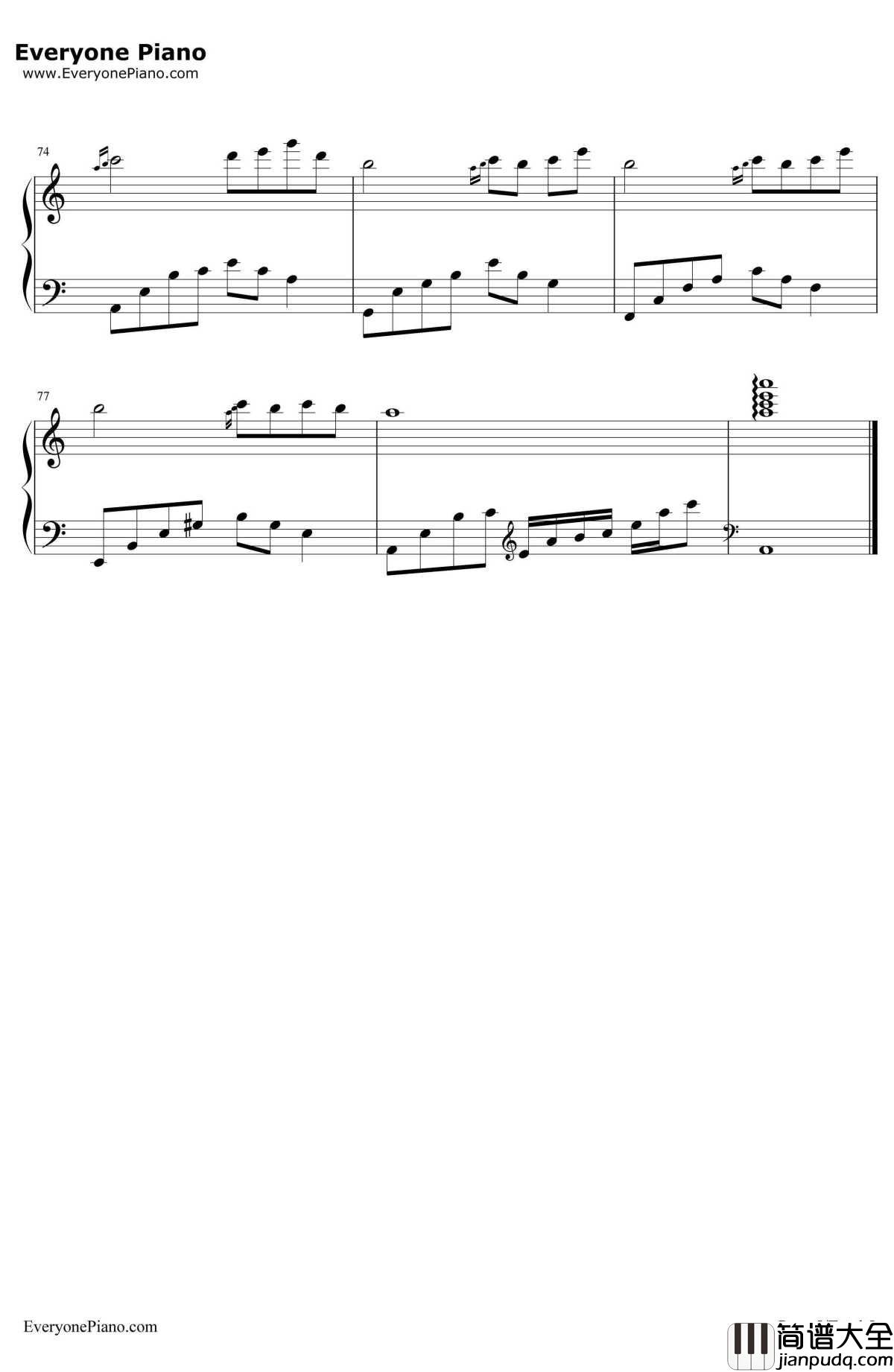 爱如烟花一瞬间钢琴谱_石进_夜的钢琴曲II