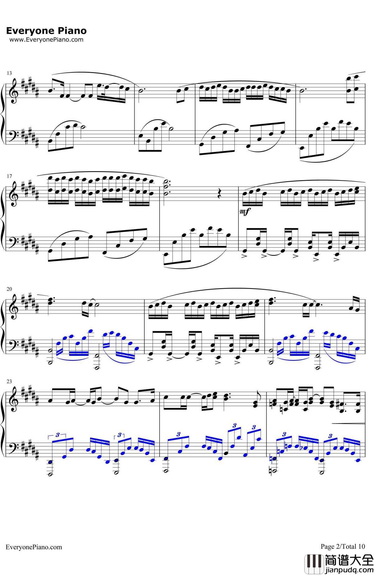 前前前世钢琴谱_RADWIMPS_难度版__你的名字_主题曲