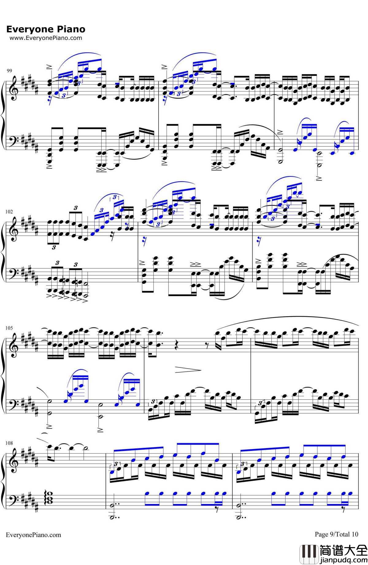 前前前世钢琴谱_RADWIMPS_难度版__你的名字_主题曲