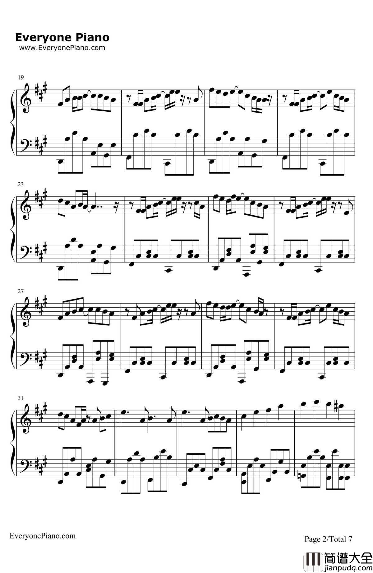 文乃的幸福理论钢琴谱_自然の敌P_阳炎Project