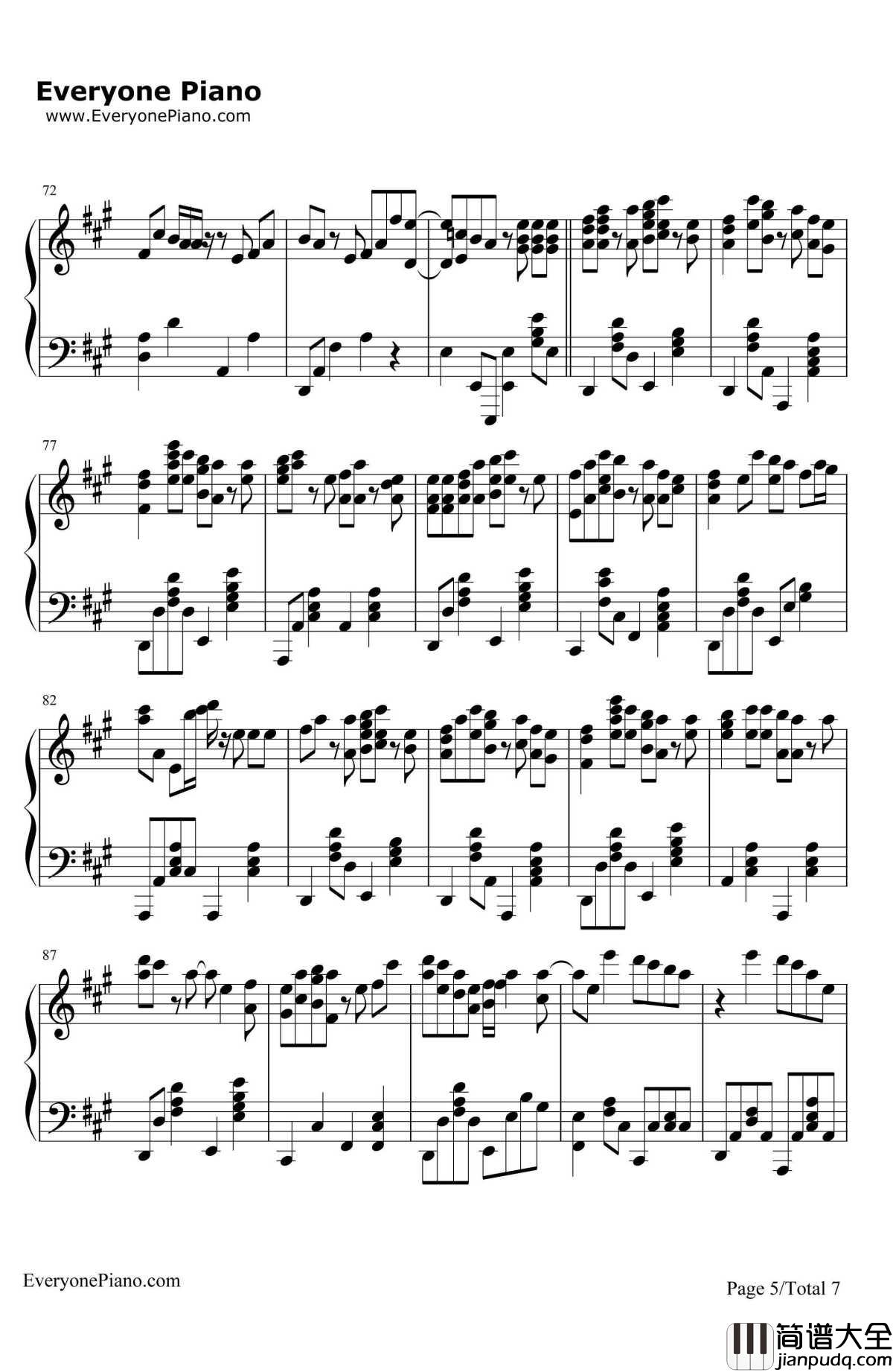 文乃的幸福理论钢琴谱_自然の敌P_阳炎Project