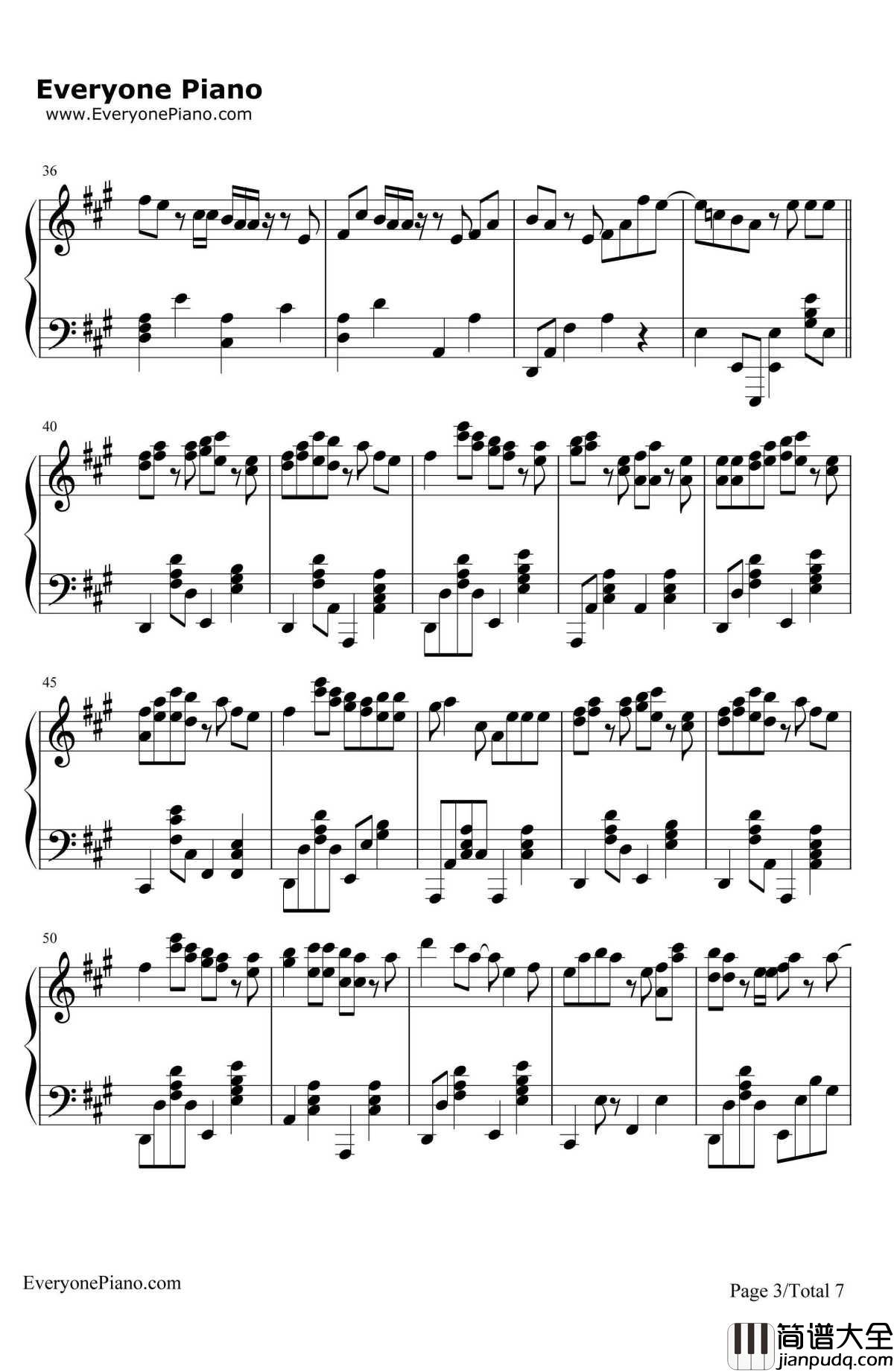 文乃的幸福理论钢琴谱_自然の敌P_阳炎Project