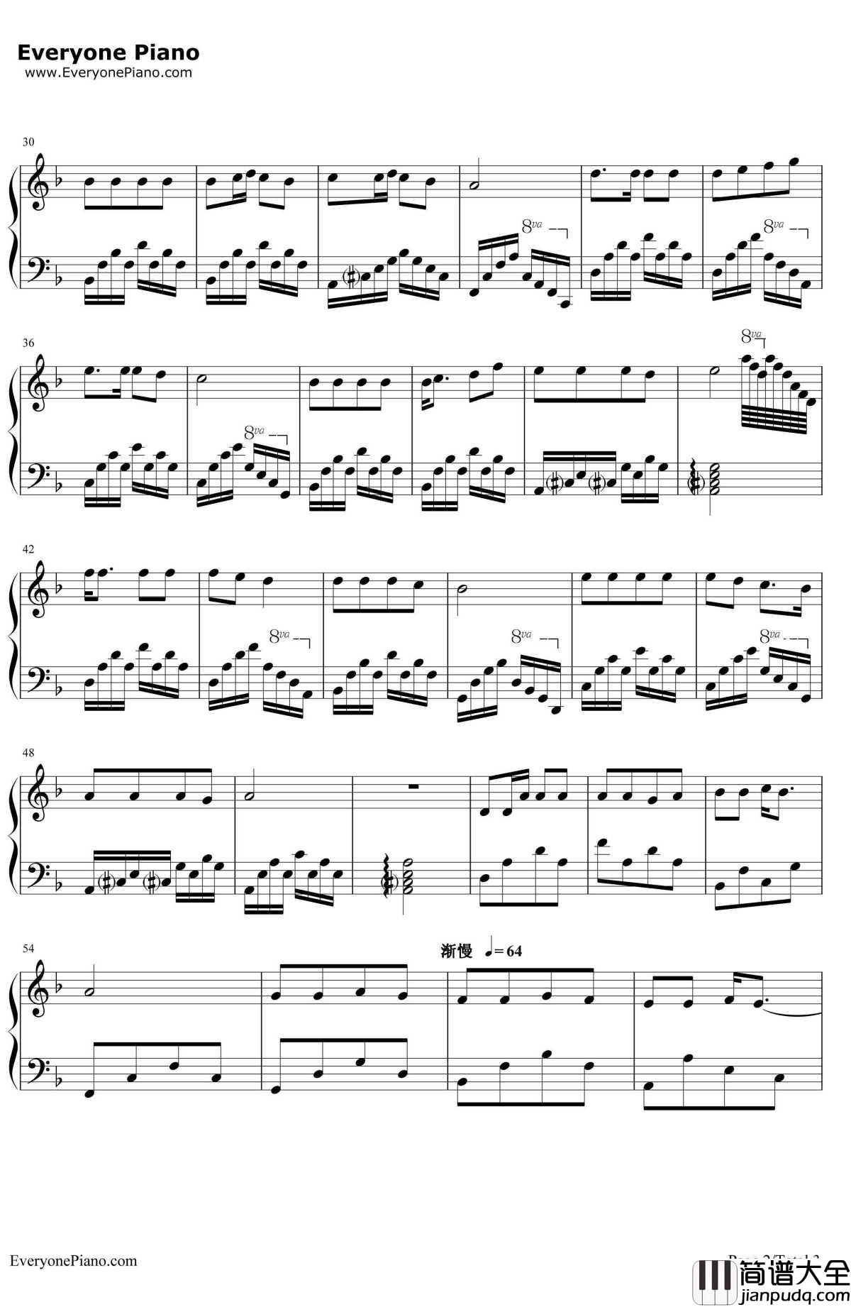 几许风雨钢琴谱_张国荣_电影_英雄本色_插曲