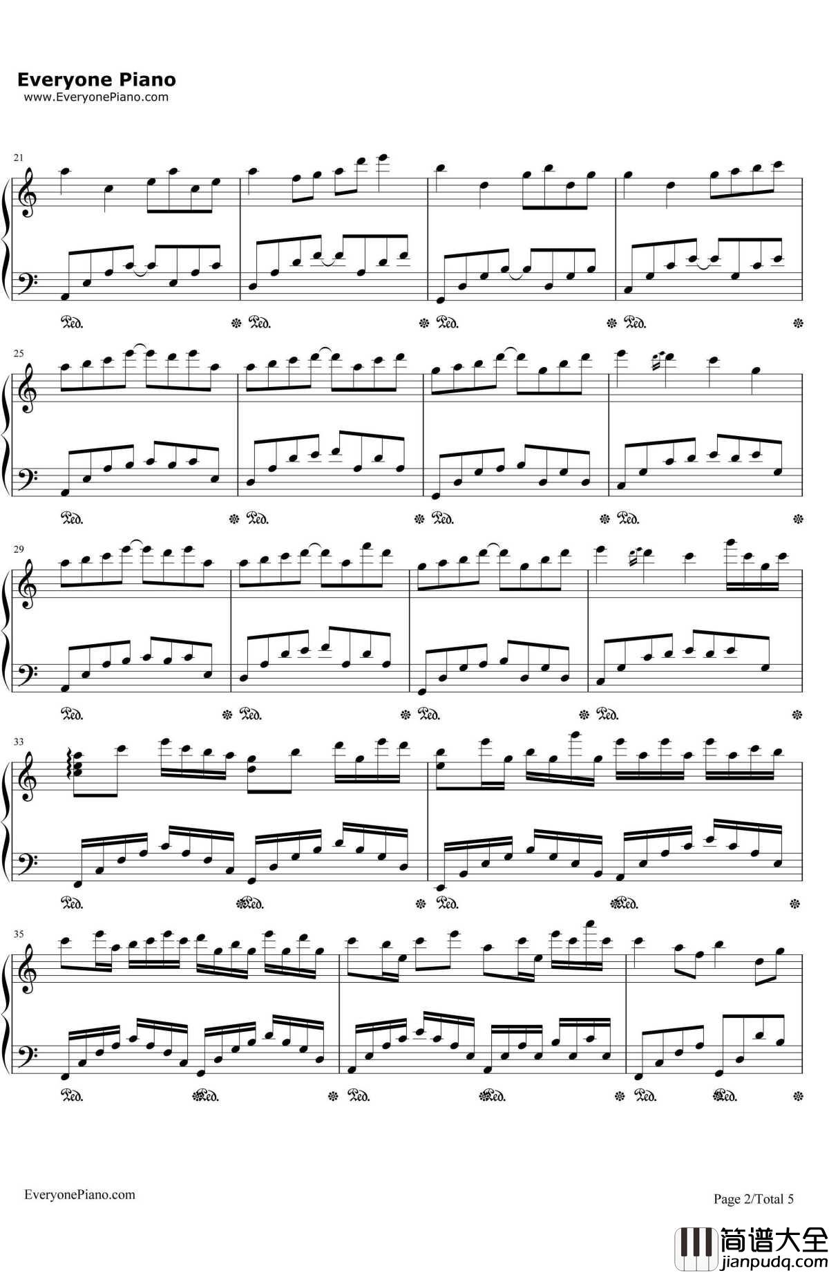 初天雫铃钢琴谱_初学者_