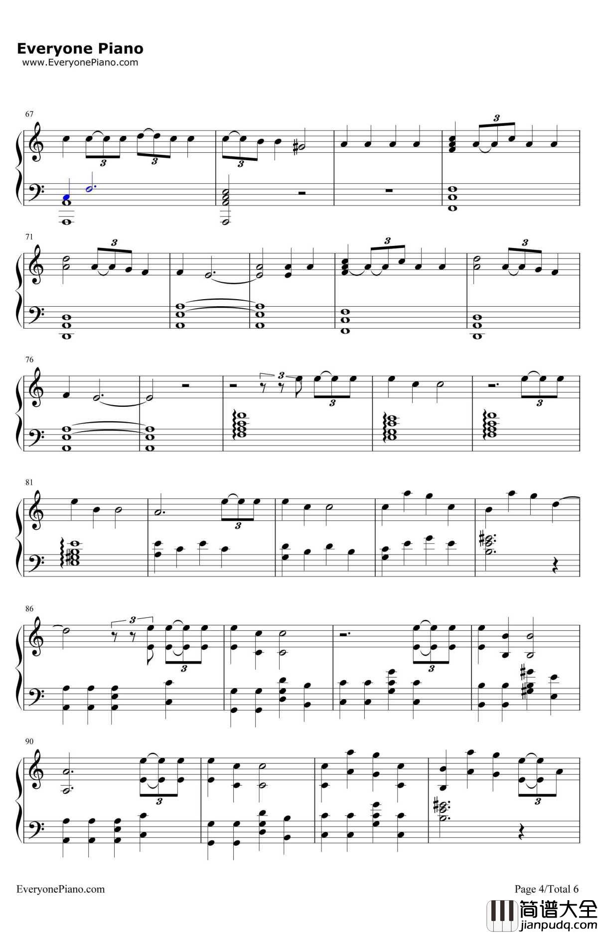 Stressed_Out钢琴谱_TwentyOnePilots