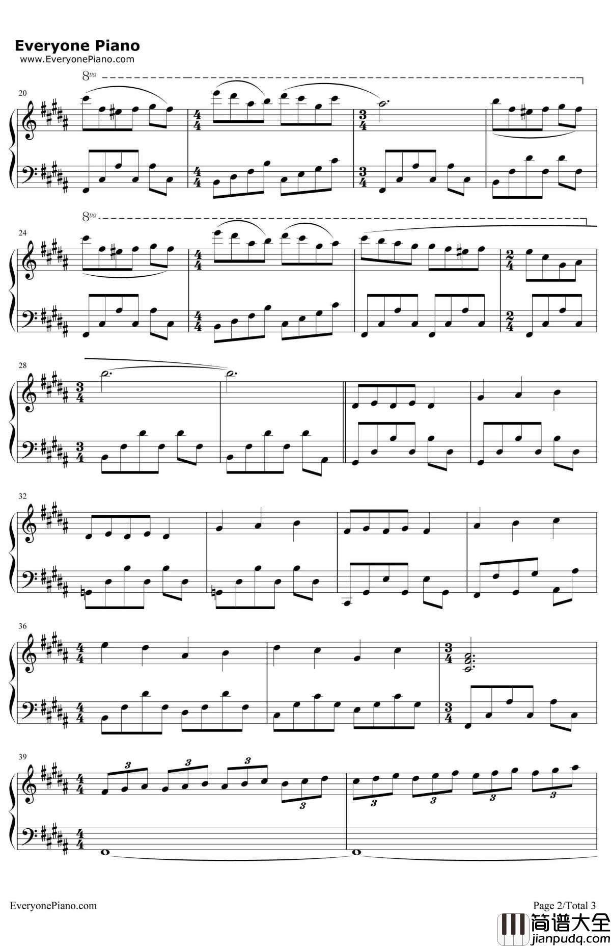 爱的旋律钢琴谱_理查德•克莱德曼