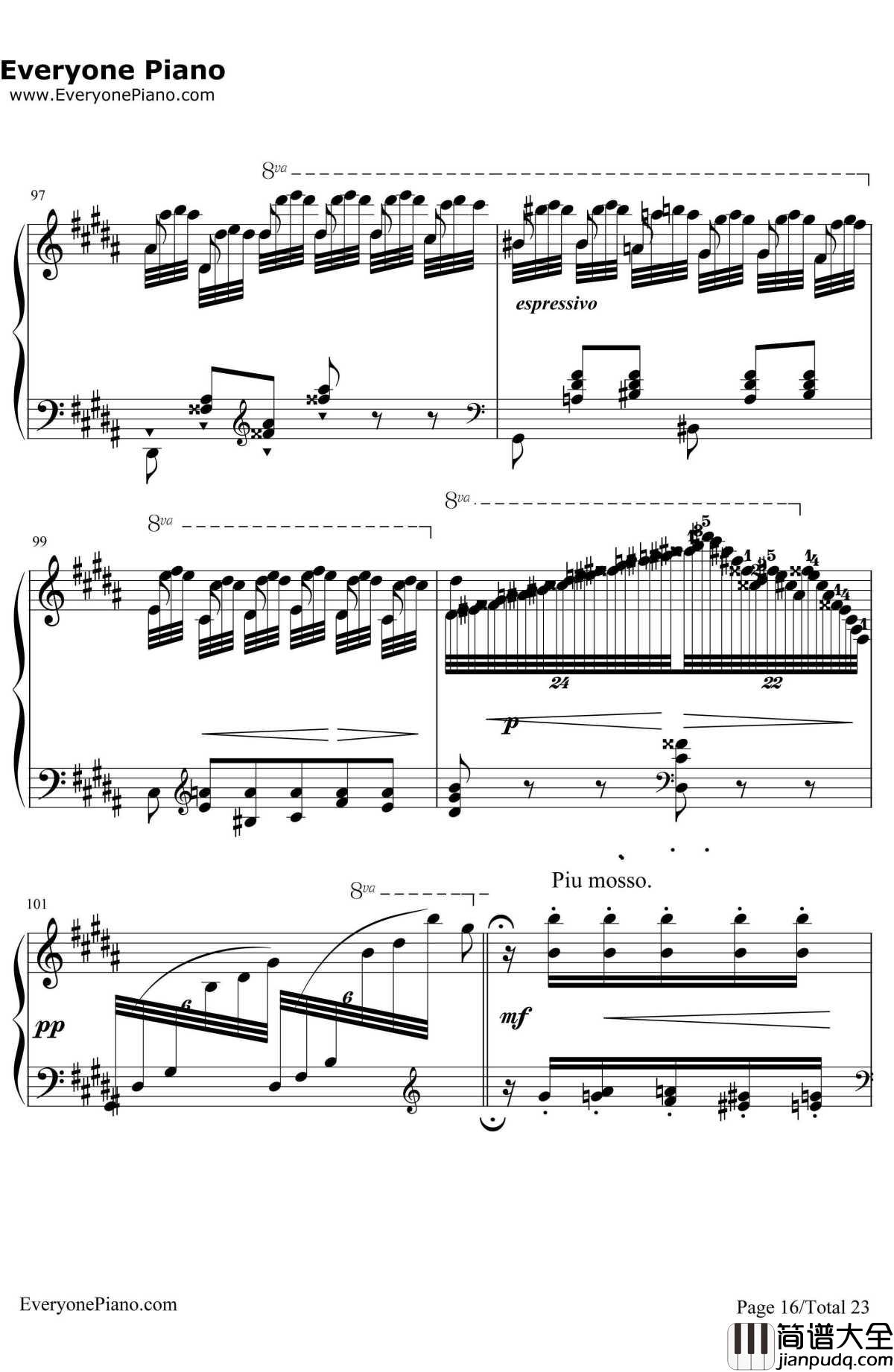 钟钢琴谱__李斯特