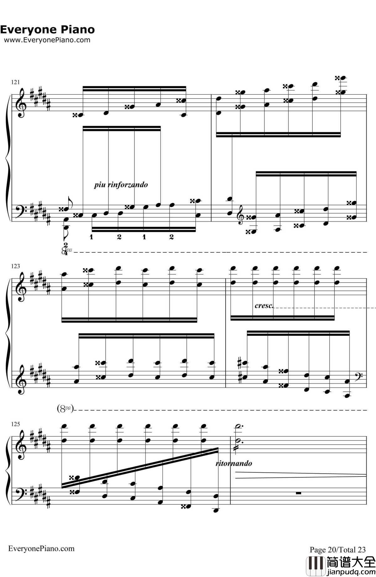 钟钢琴谱__李斯特