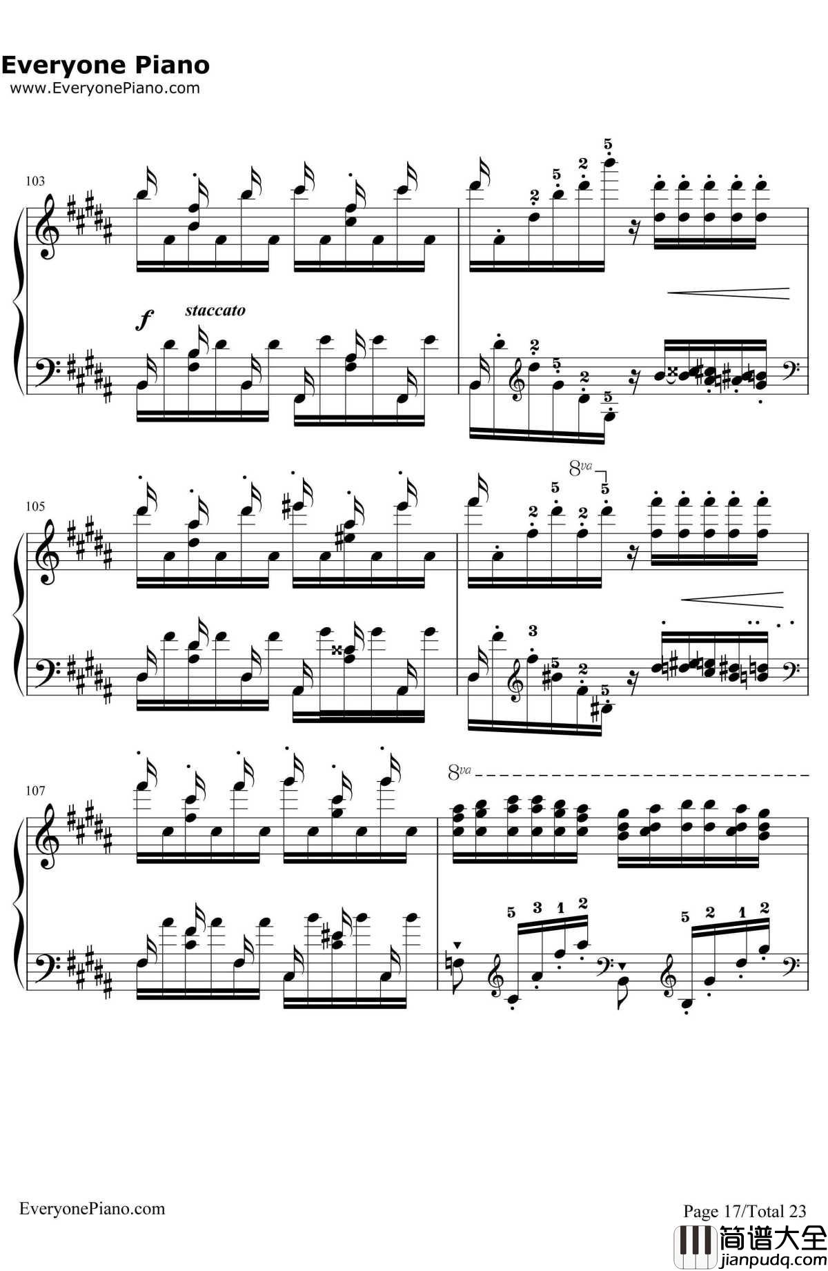 钟钢琴谱__李斯特