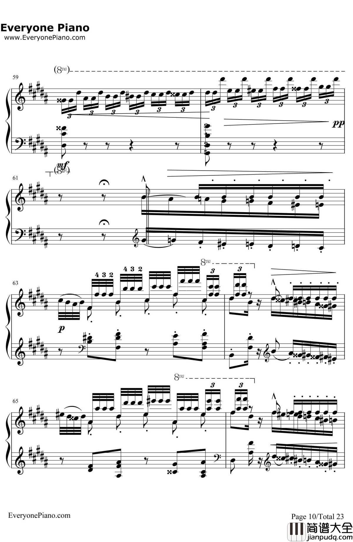 钟钢琴谱__李斯特