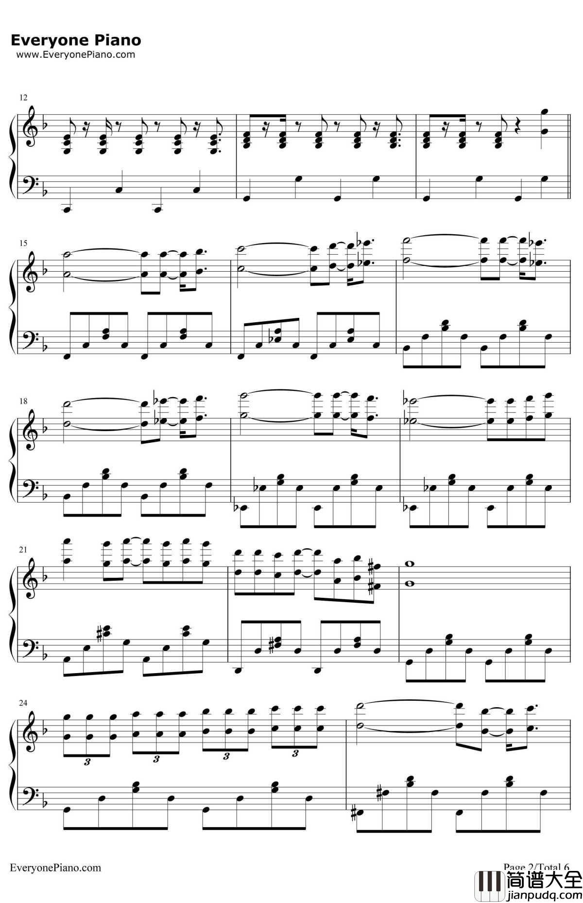 托卡塔曲钢琴谱_理查德克莱德曼