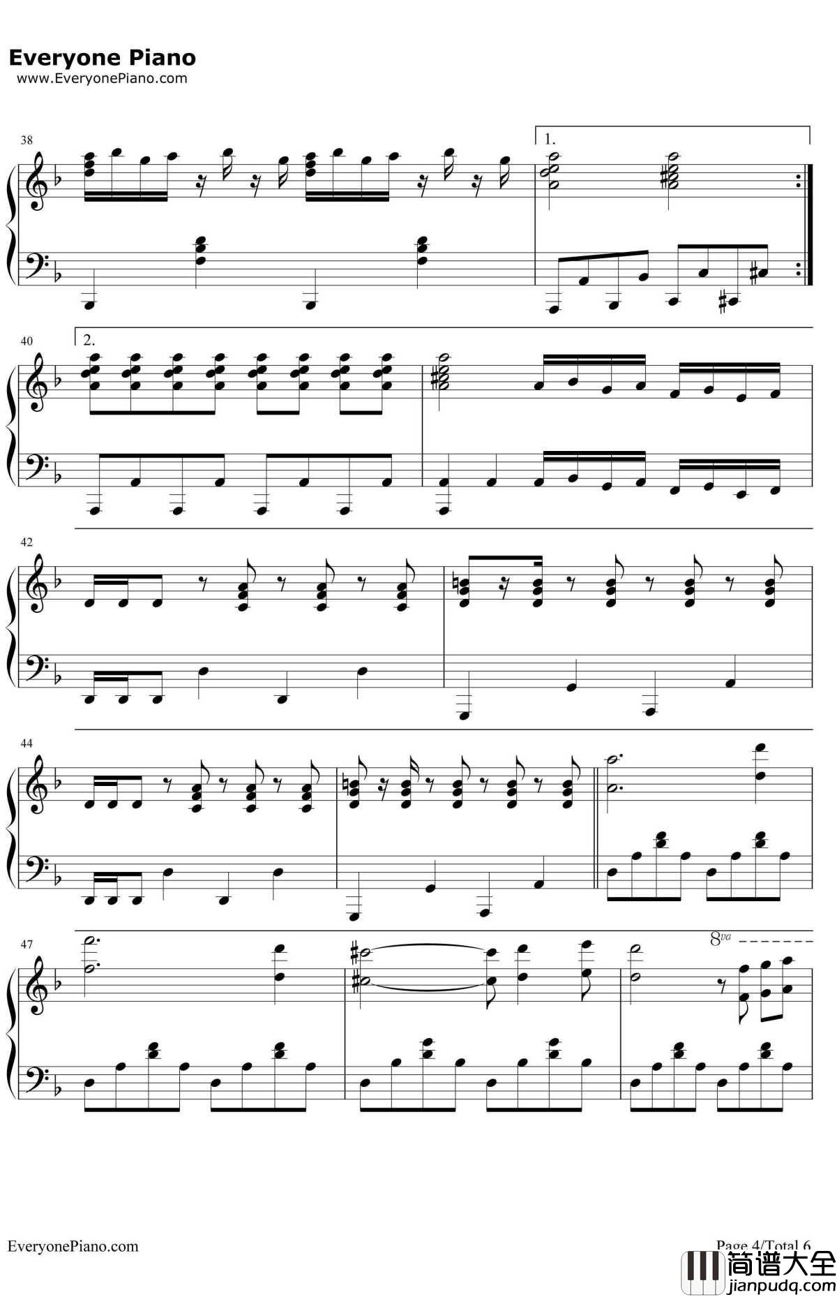 托卡塔曲钢琴谱_理查德克莱德曼